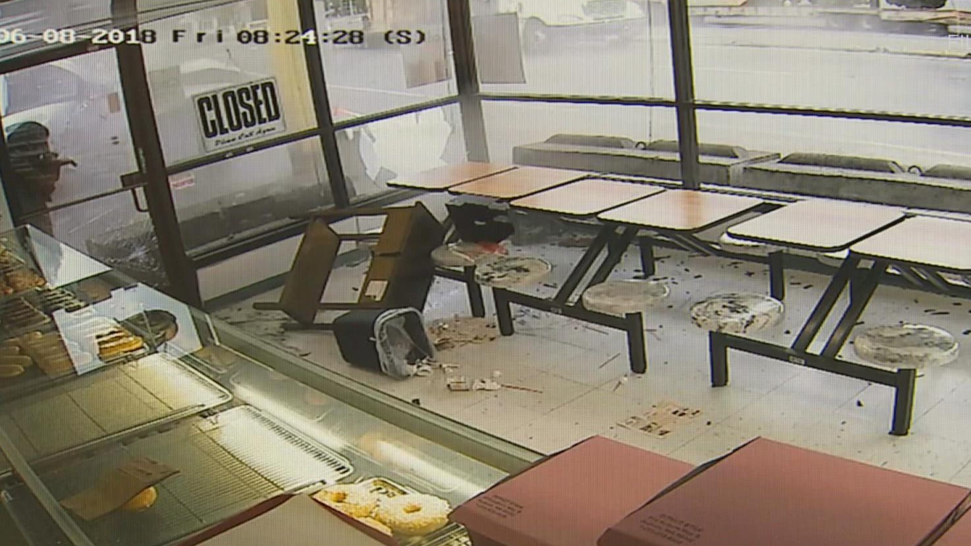 A donut shop in Auburn is cleaning up after a car drove into the store Tuesday night.