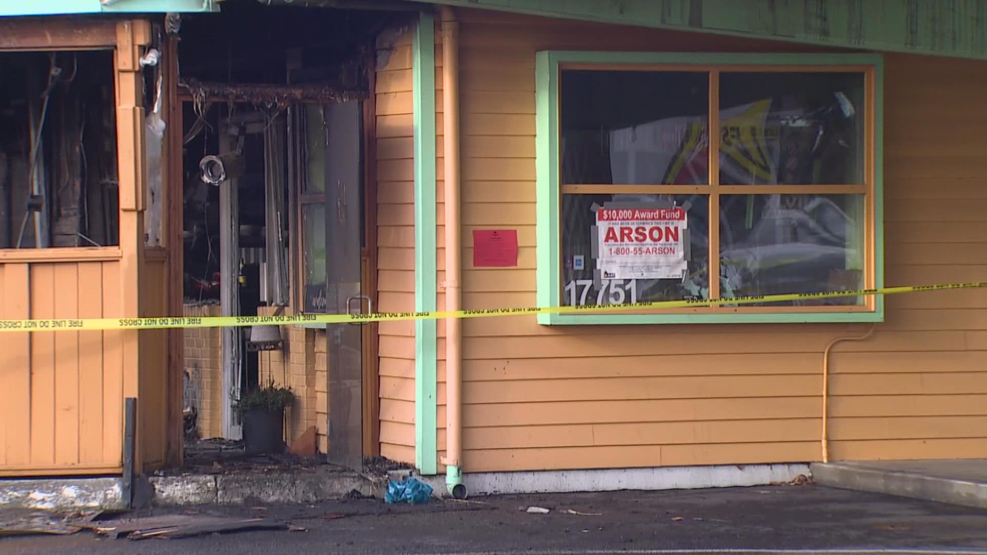 Longtime Shoreline restaurant Suni's Pizza & Burgers was destroyed by a fire Monday morning. That fire is now being investigated as a possible arson.