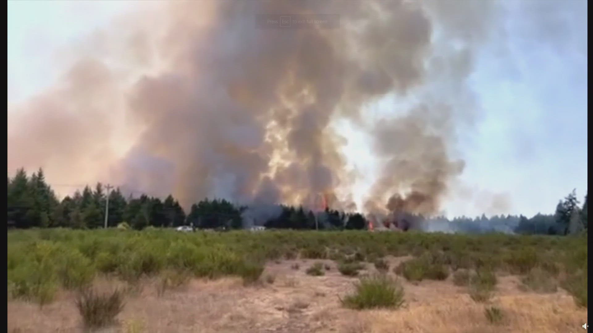 Many homes are being evacuated north of Shelton due to the fire.