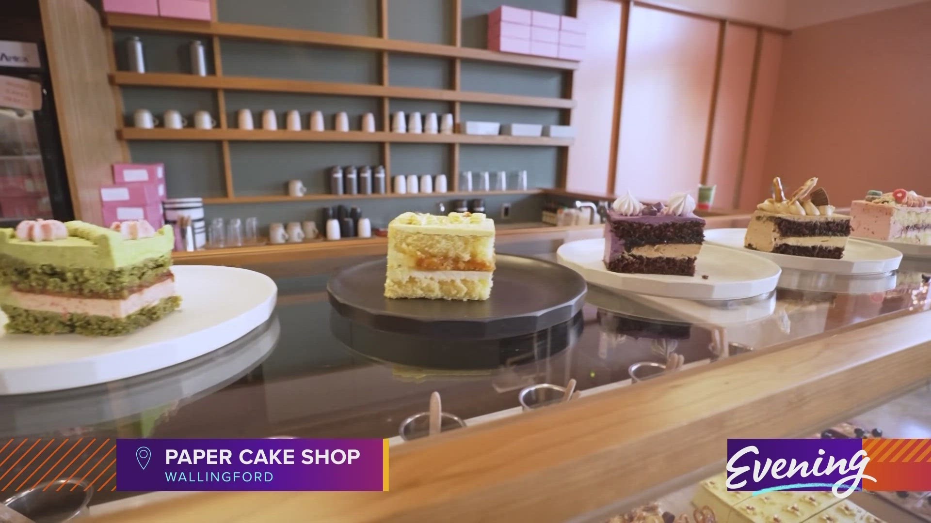Paper Cake Shop serves layered sheet cake with Asian-inspired flavors and tea lattes. #k5evening