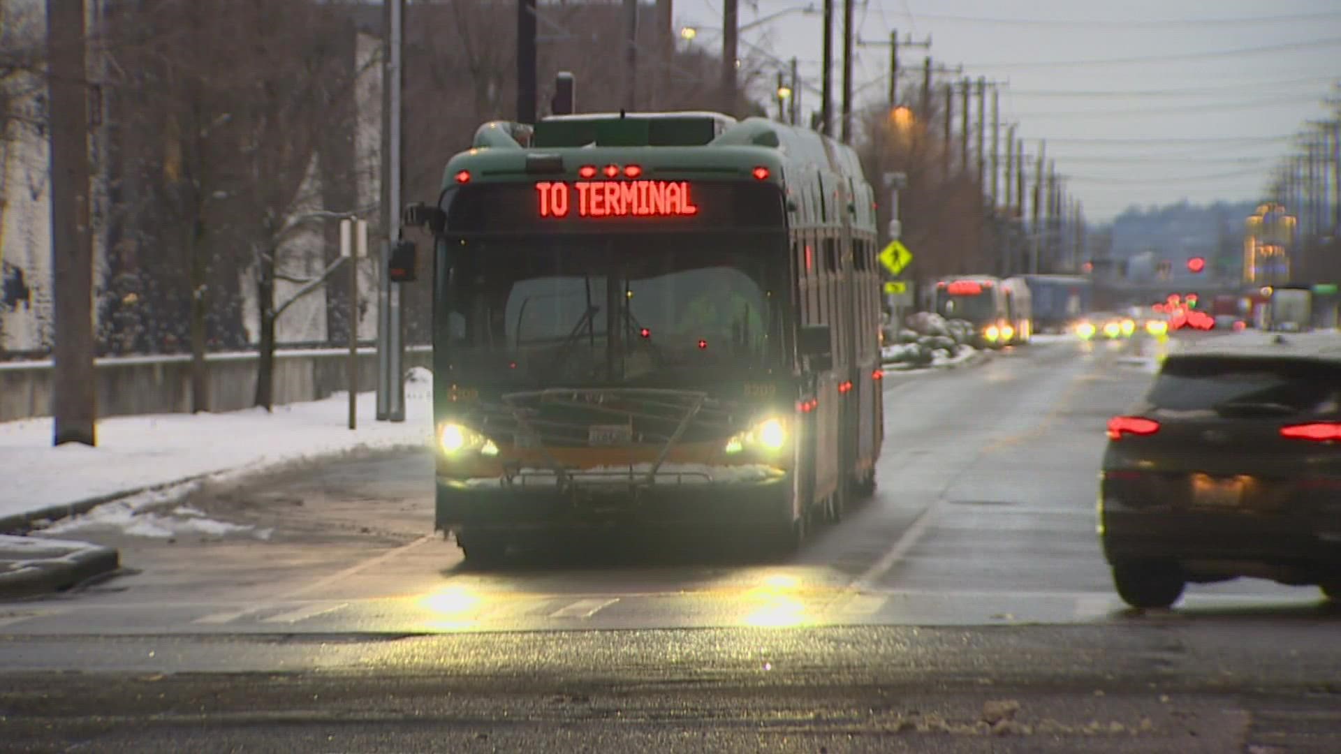 King County is working to clear roadways for public transit as another round of snow is forecasted for Wednesday night.