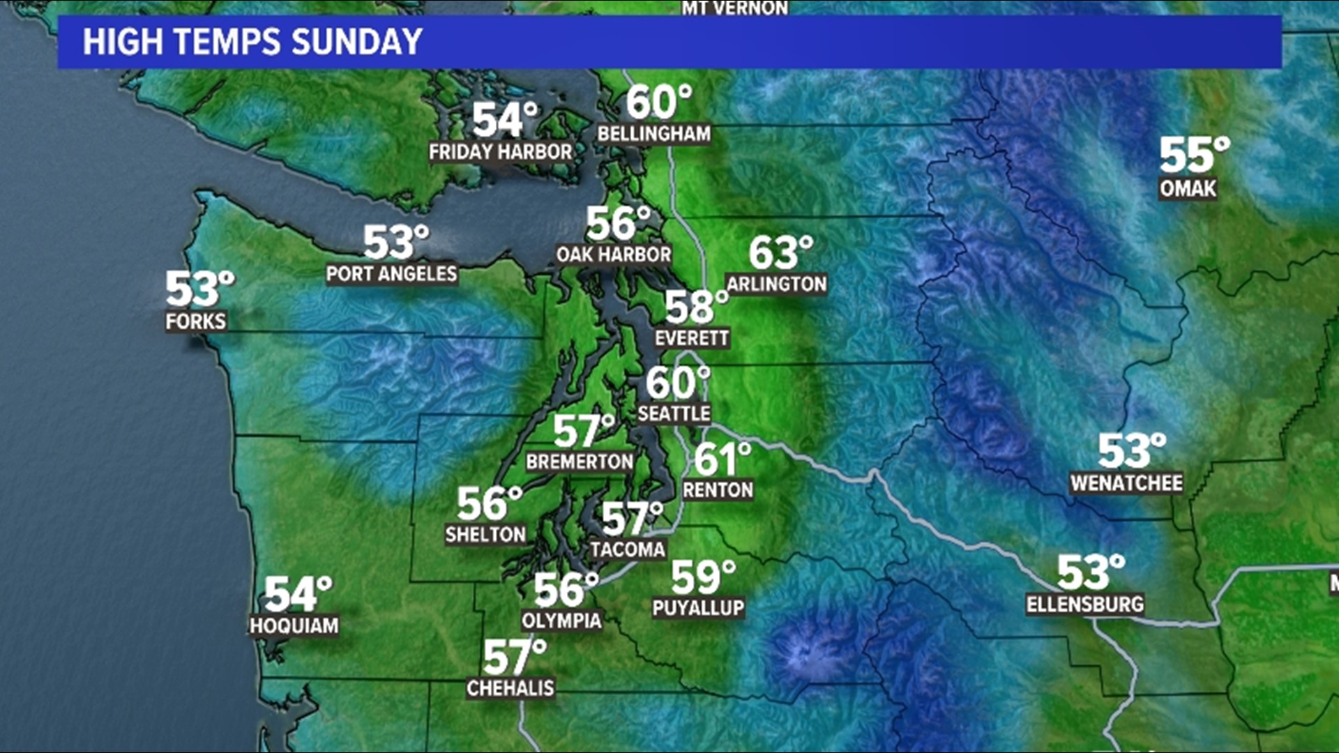 Seattle weather forecast SeaTac hits 60 degrees