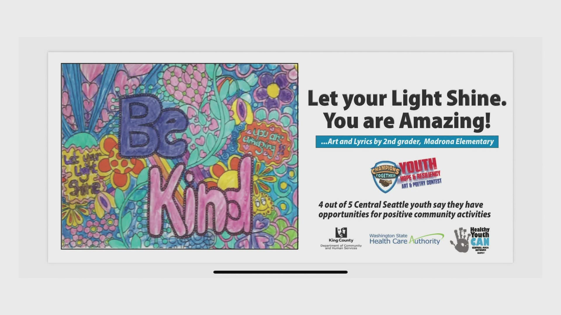 Central Seattle students can submit entries until April 23 for the Healthy Youth CAN billboard empowerment contest to show how they've stayed resilient during COVID.