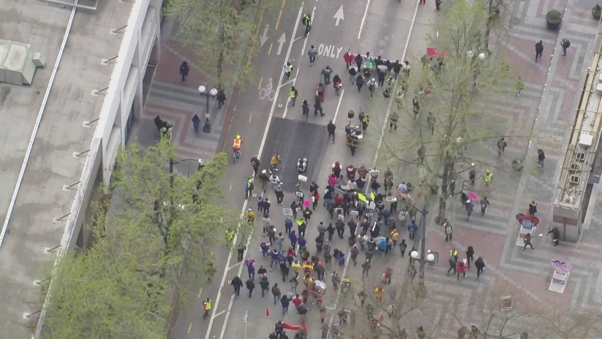 May Day march in Seattle