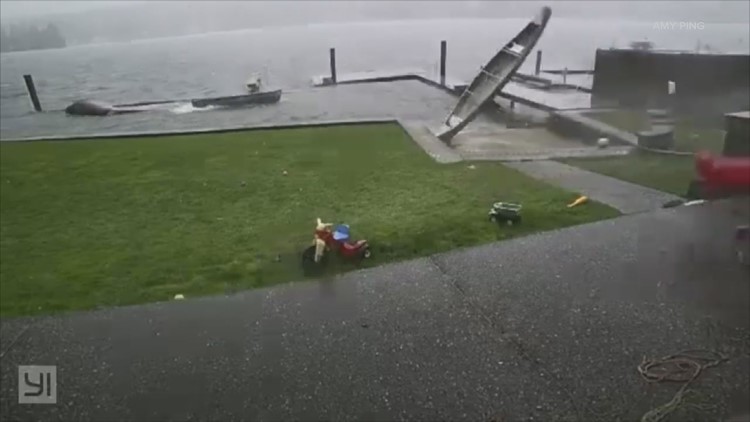 Watch: Waterspout tosses boats on family’s Lake Samish dock