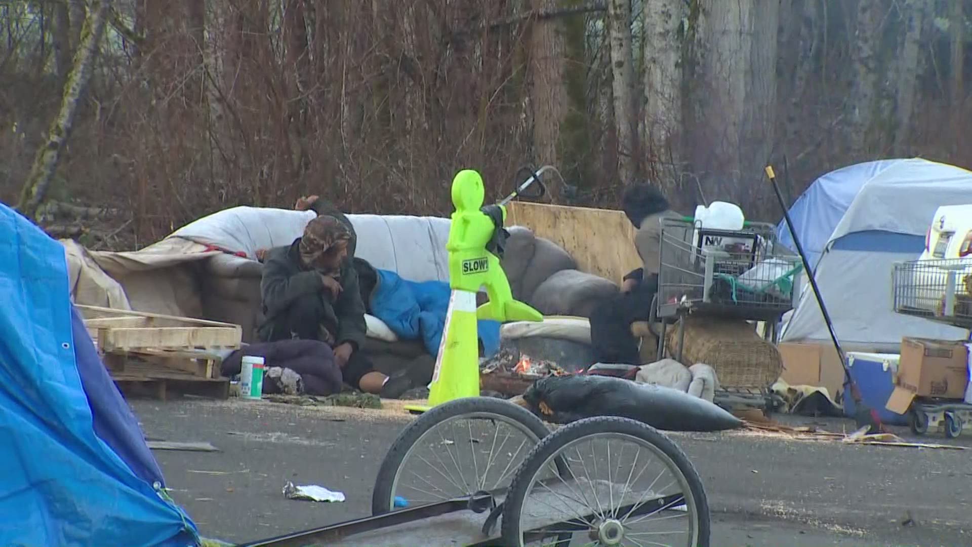 Steps to close the camp began in early March. The city is now urging the remaining residents to leave as the city begins cleaning up.