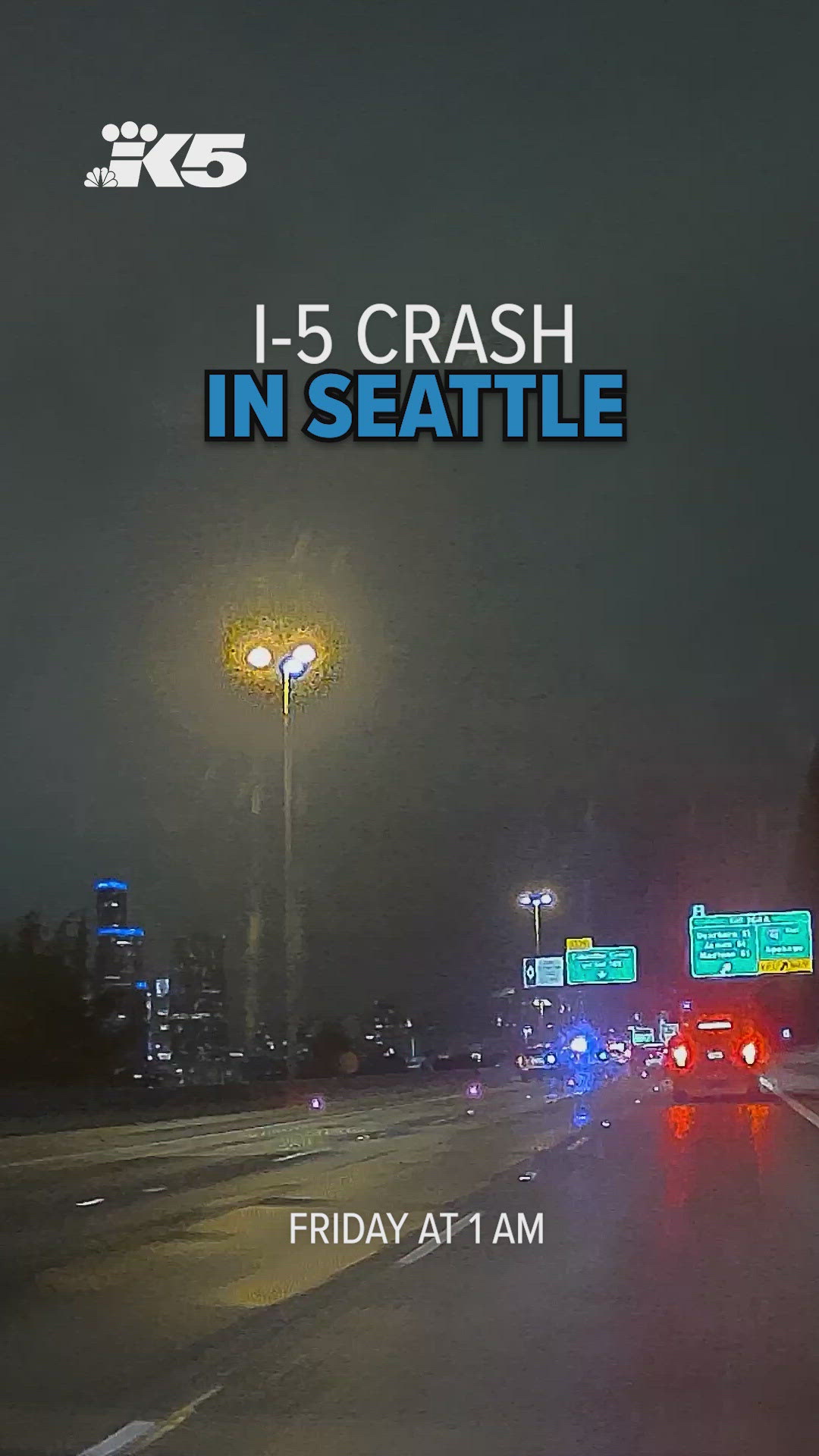Two-car crash on I-5 near exit 164A in Seattle | king5.com
