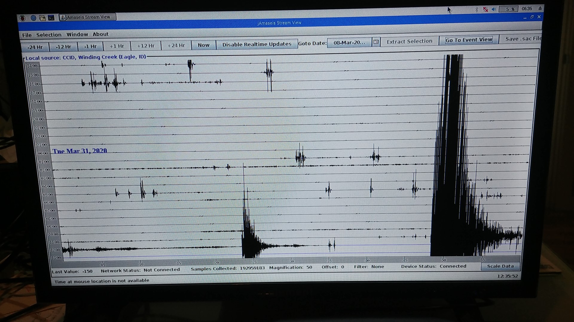 The quake was centered about 75 miles north east of Boise Idaho, and hit just before 5 p.m. yesterday.