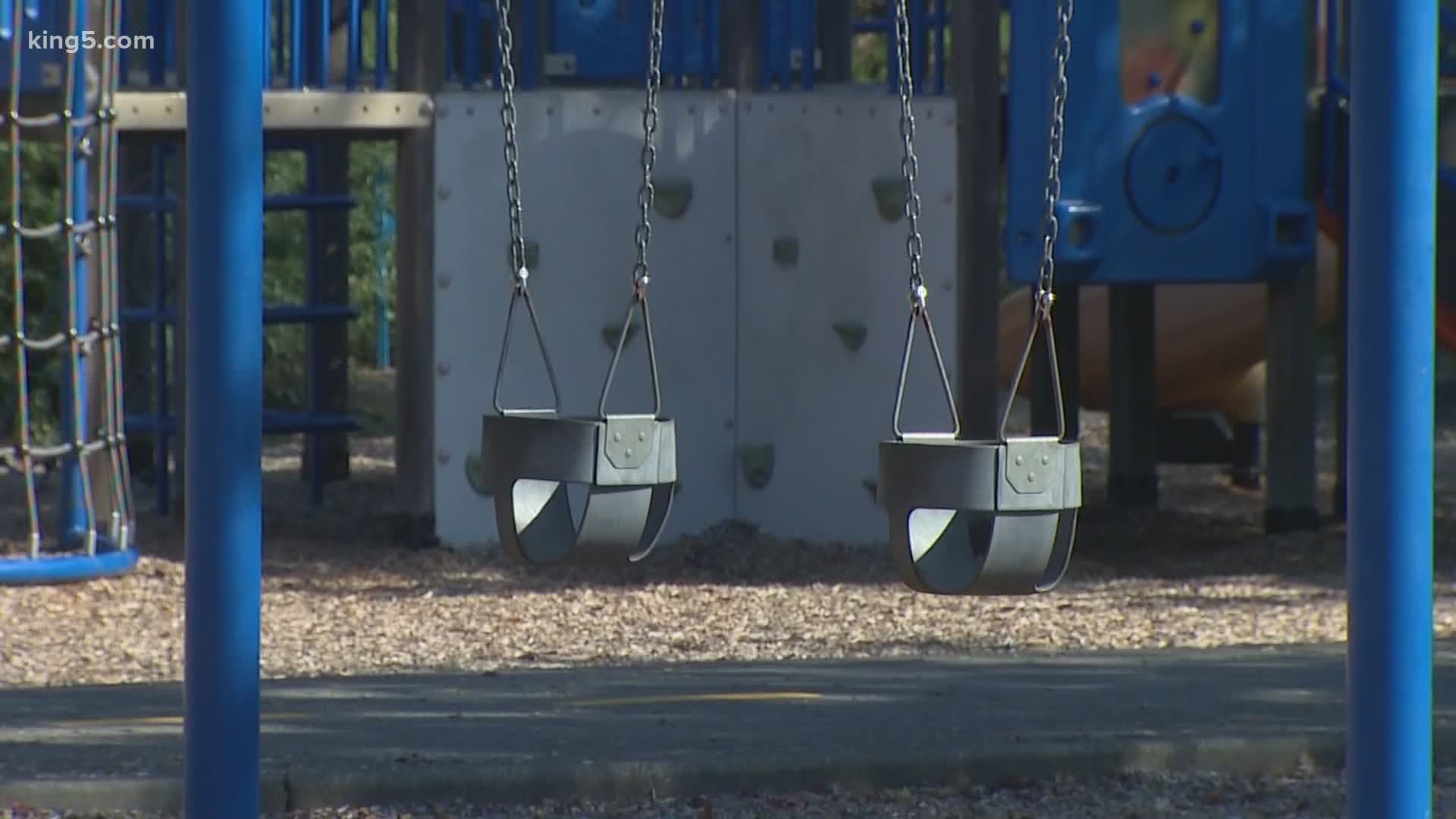 The play structures have been closed since March, as part of the region's efforts to slow the spread of coronavirus.