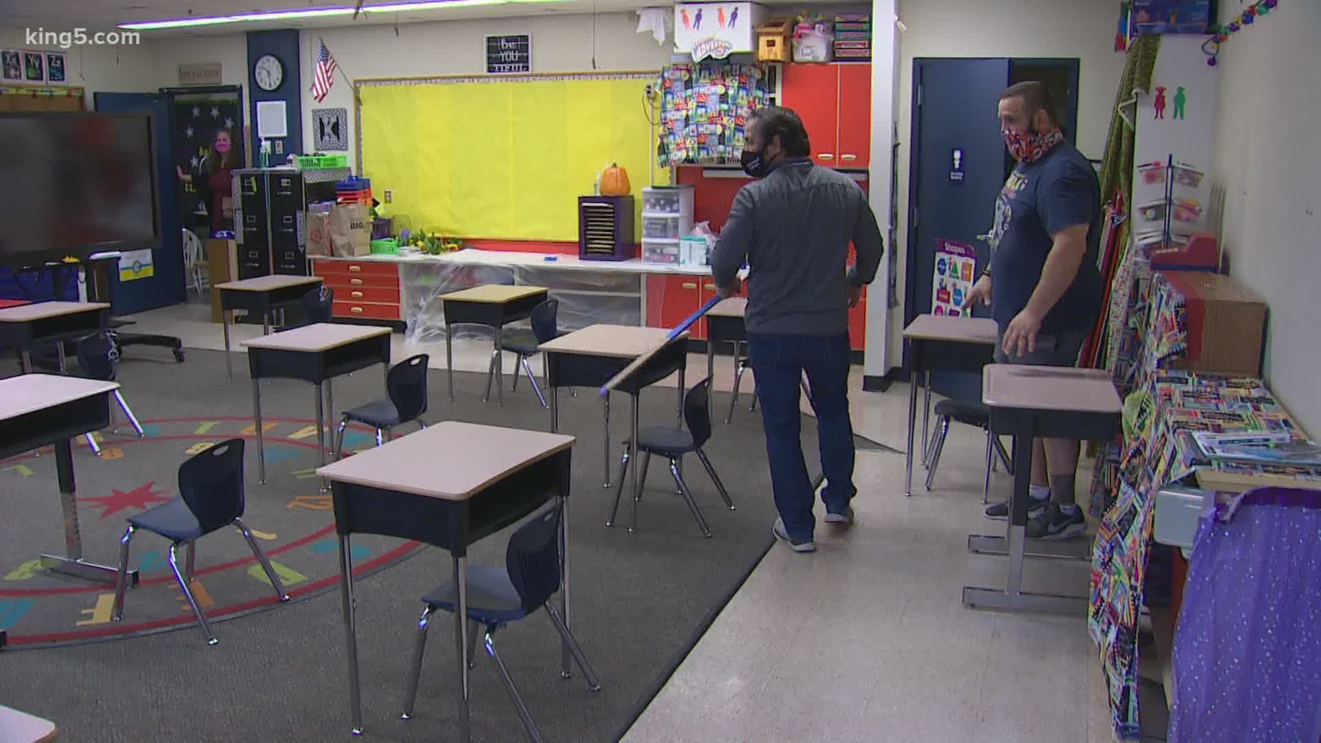 Tacoma Public Schools kindergartners and special education students will return to the classroom Monday. Desks will be kept 6 feet apart.