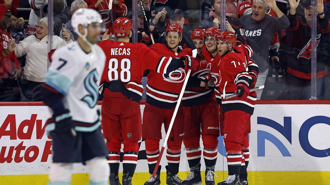 Martin Necas Scores In Overtime To Give Hurricanes 3-2 Win Over Kraken ...