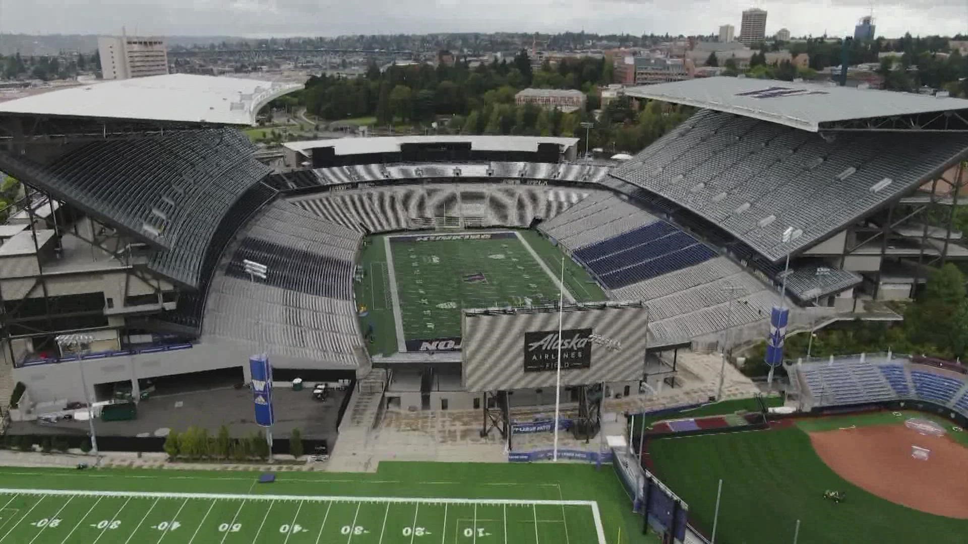 UW's Husky Stadium was closed to fans throughout the COVID-19 pandemic, but reopens Saturday with new safety protocols.