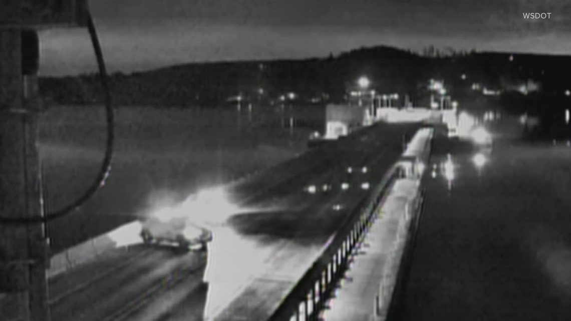 Driver missing after rollover crash on Hood Canal Bridge