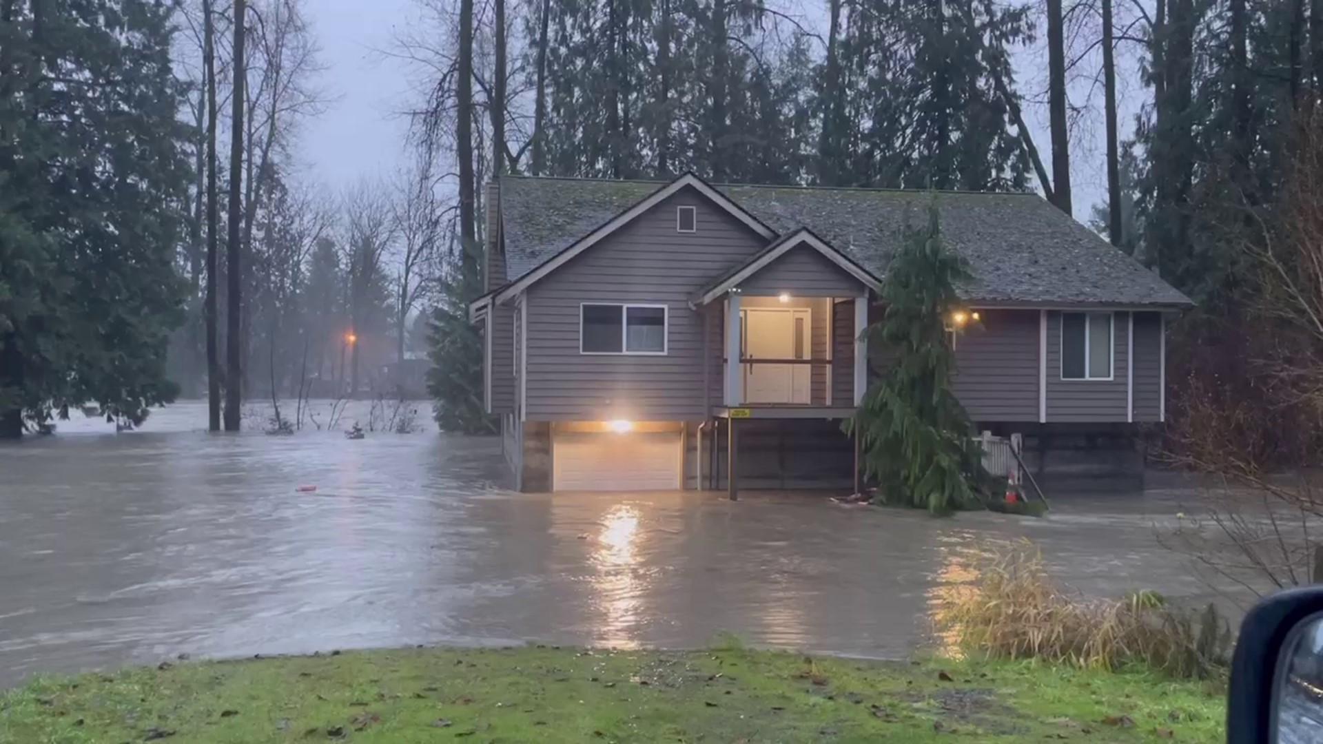 Stillaguamish River flooding near Granite Falls