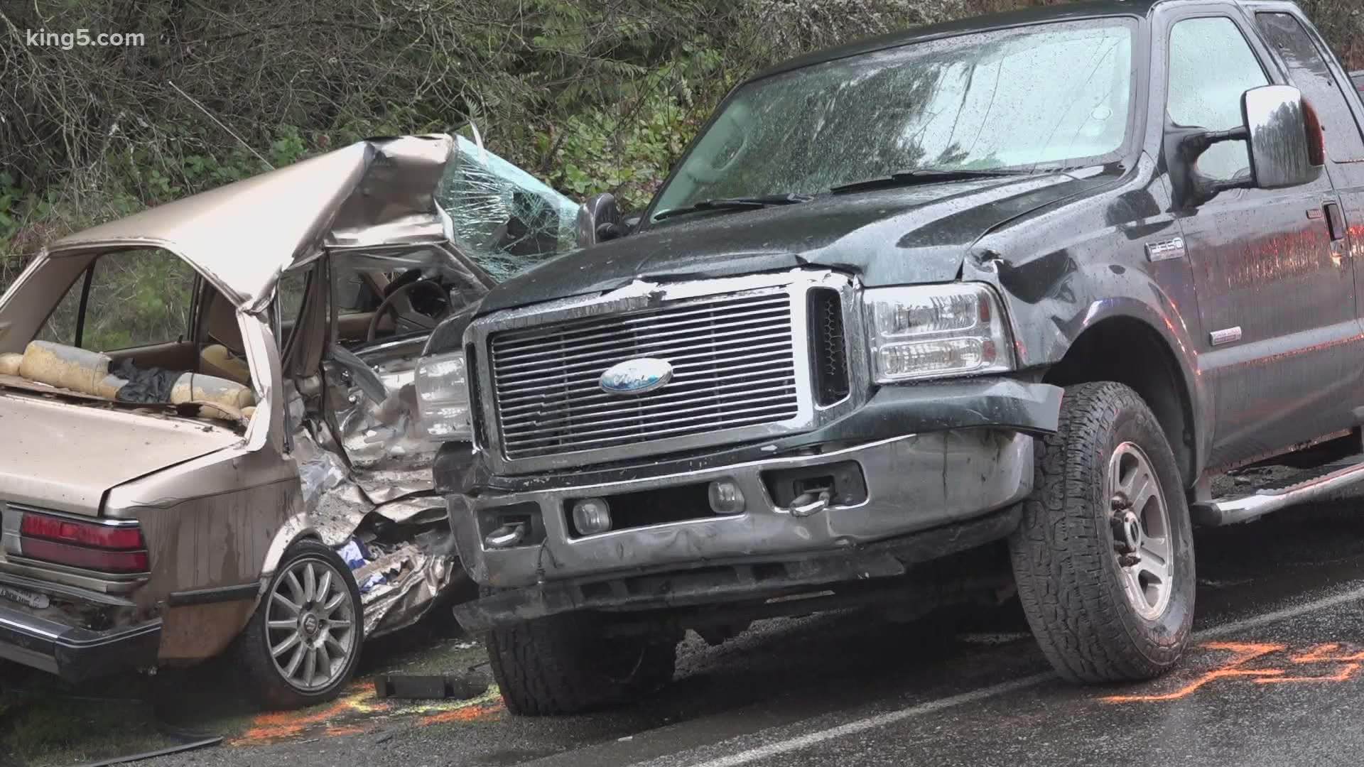 Two people involved in the crash were airlifted to the hospital, but did not survive, according to Washington State Patrol.