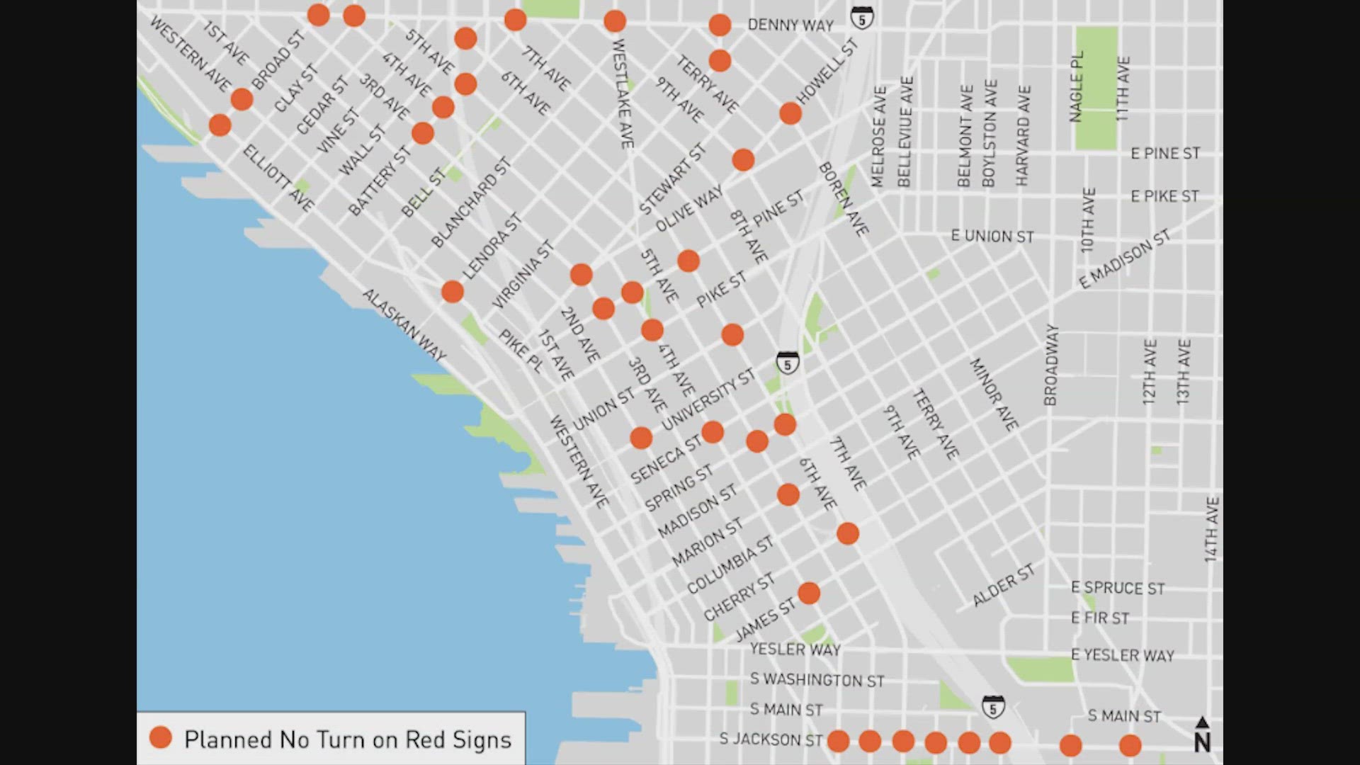 The city said they also plan to roll out more "No Turn on Red" restrictions in other pedestrian-dense neighborhoods across the city.