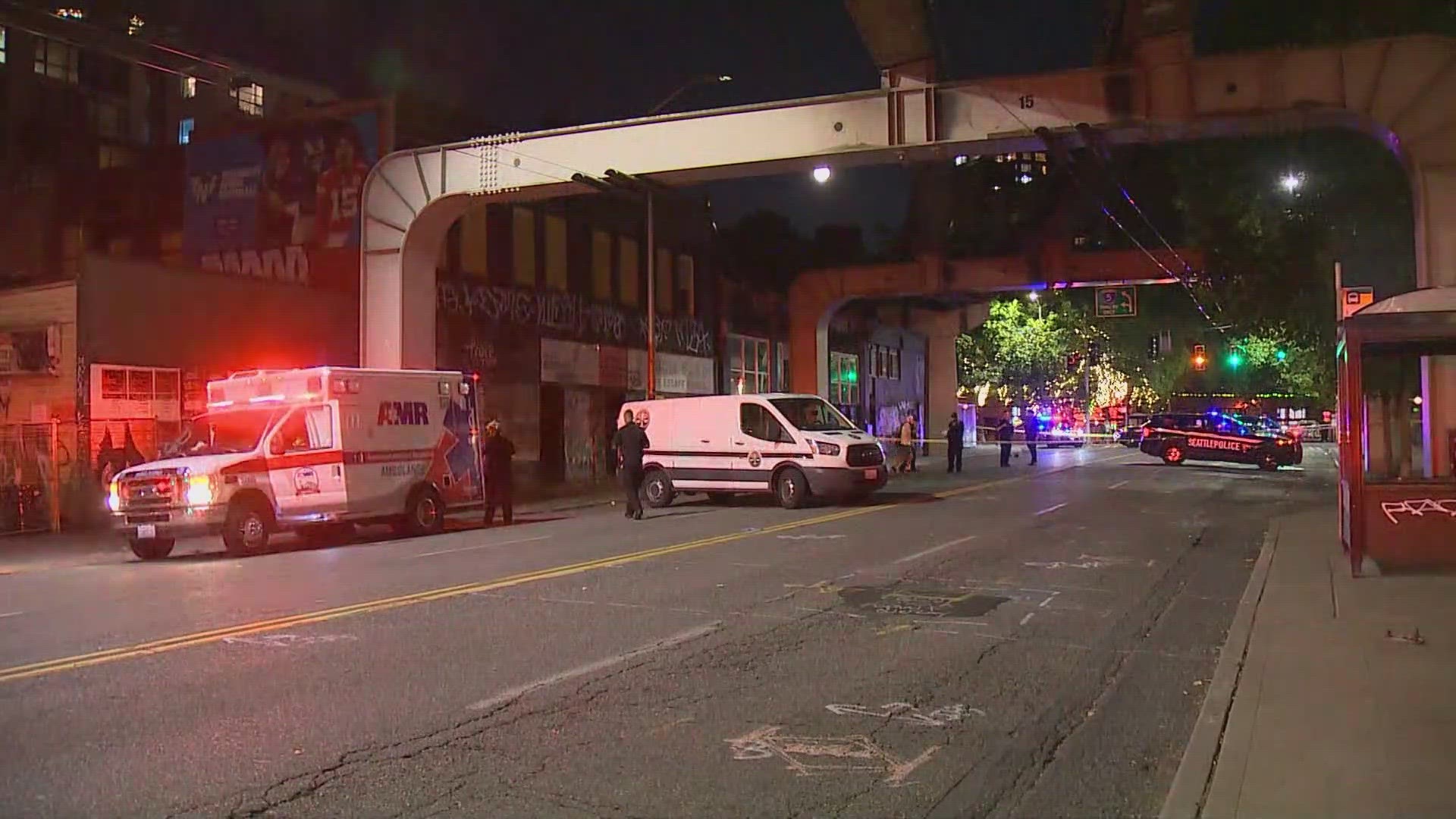 A man was hit and killed by the Seattle monorail after being seen spray painting a building next to the tracks near 5th and Denny Way Sunday night