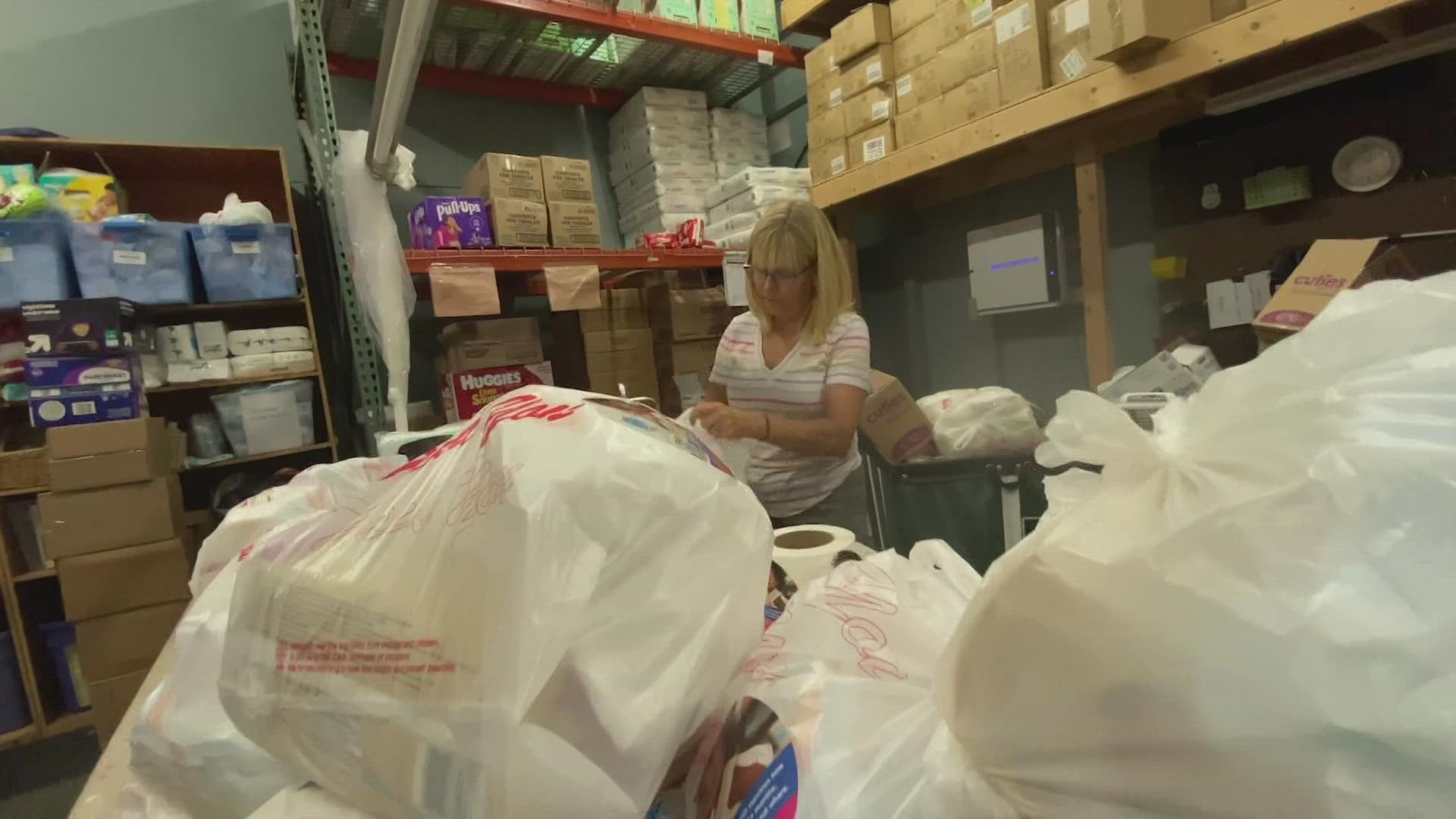 The organization has been growing since 1990 and handed out 1.5 million diapers and more than 12,000 cans of baby formula last year.