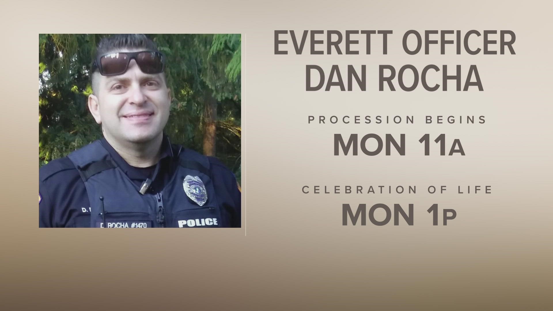 The memorial procession is scheduled for 11 a.m., while the memorial will follow at the Angel of the Winds Arena.