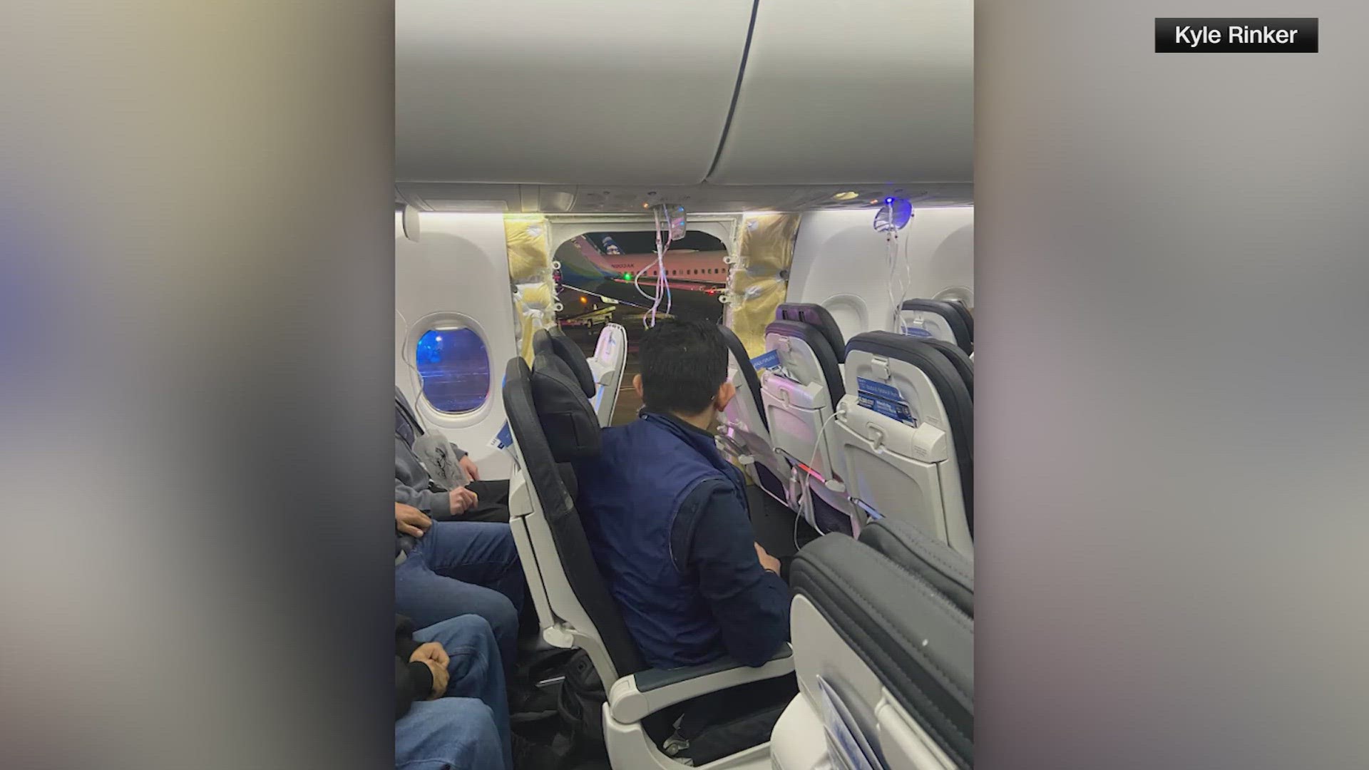 The flight, No. 1282, was heading from PDX to Ontario, California. Photos show that a panel on the back left side of the plane was jettisoned during the flight.