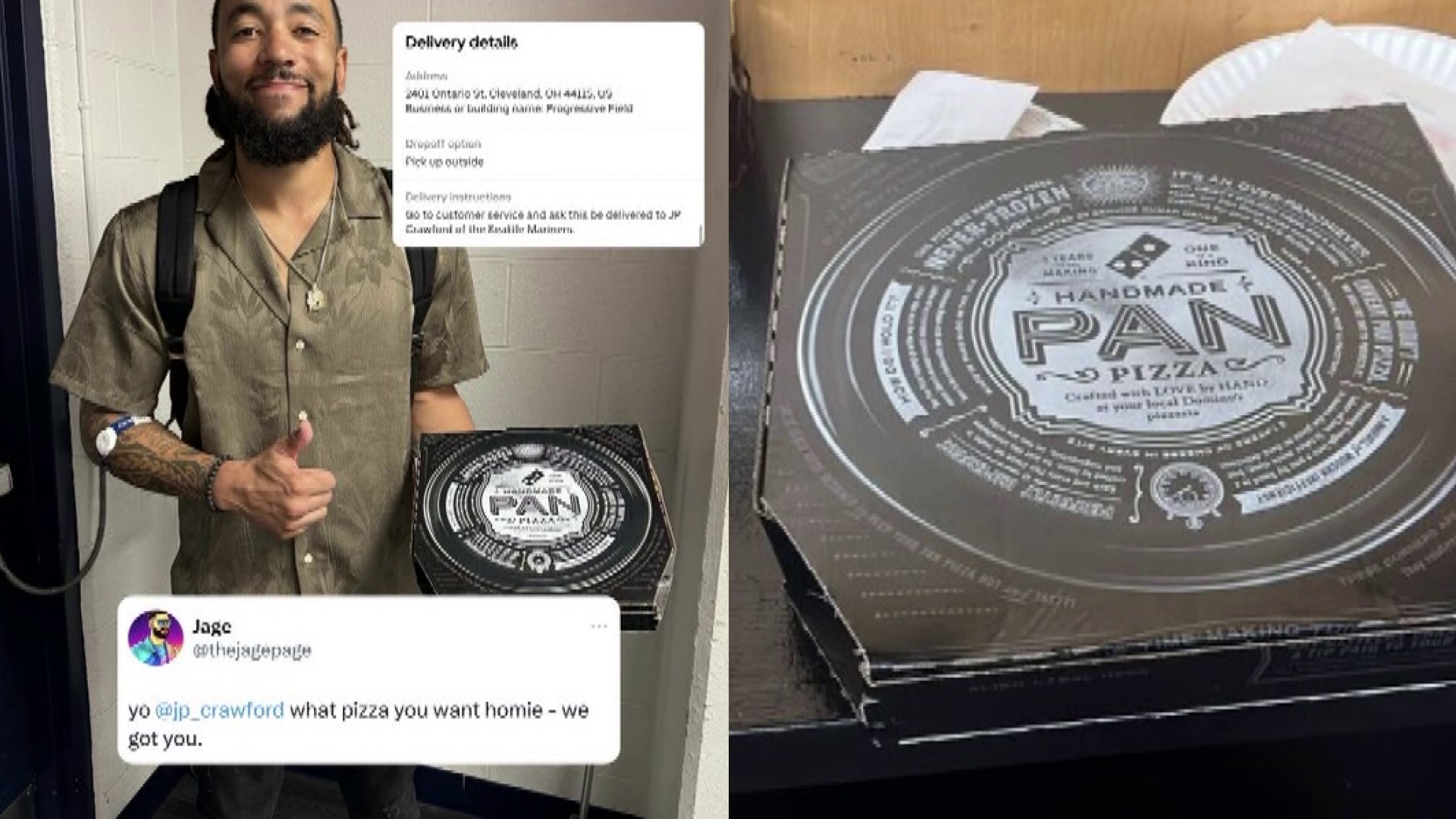 A Seattle Mariners fan organized a special delivery for J.P. Crawford after the player was tossed from the June 19 game in Cleveland.