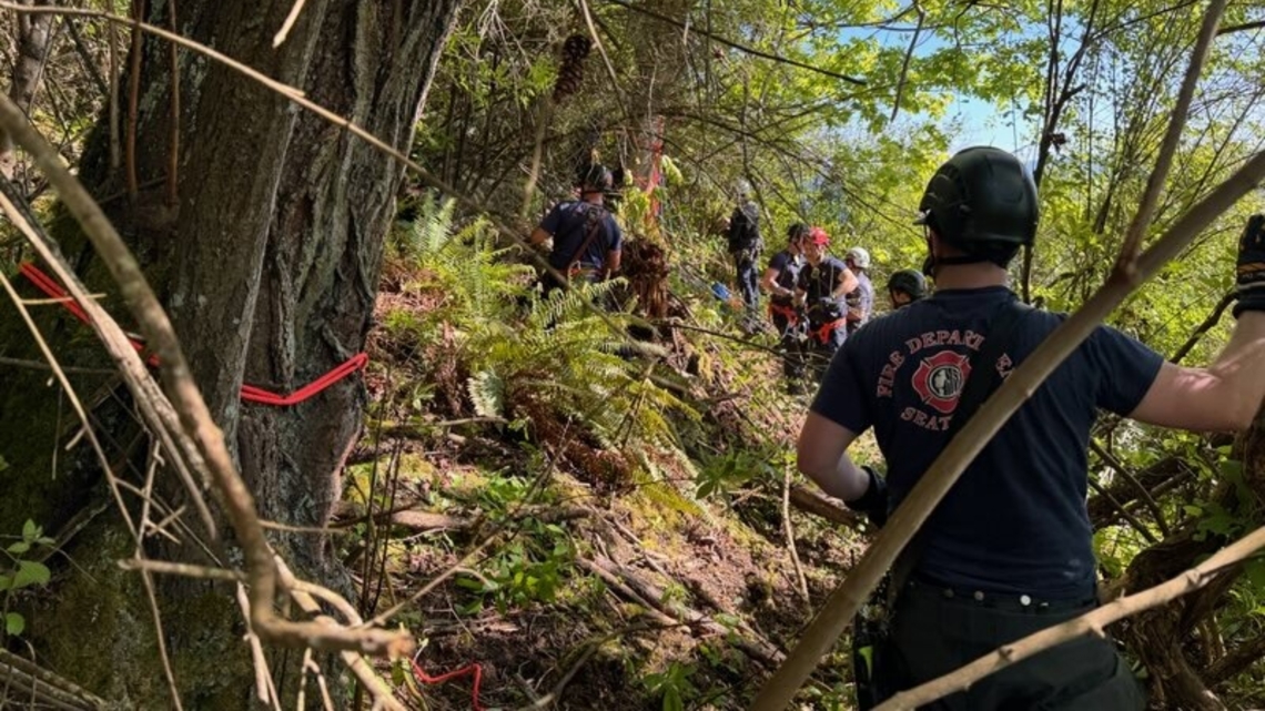 Seattle fire officials said the person fell off a trail.