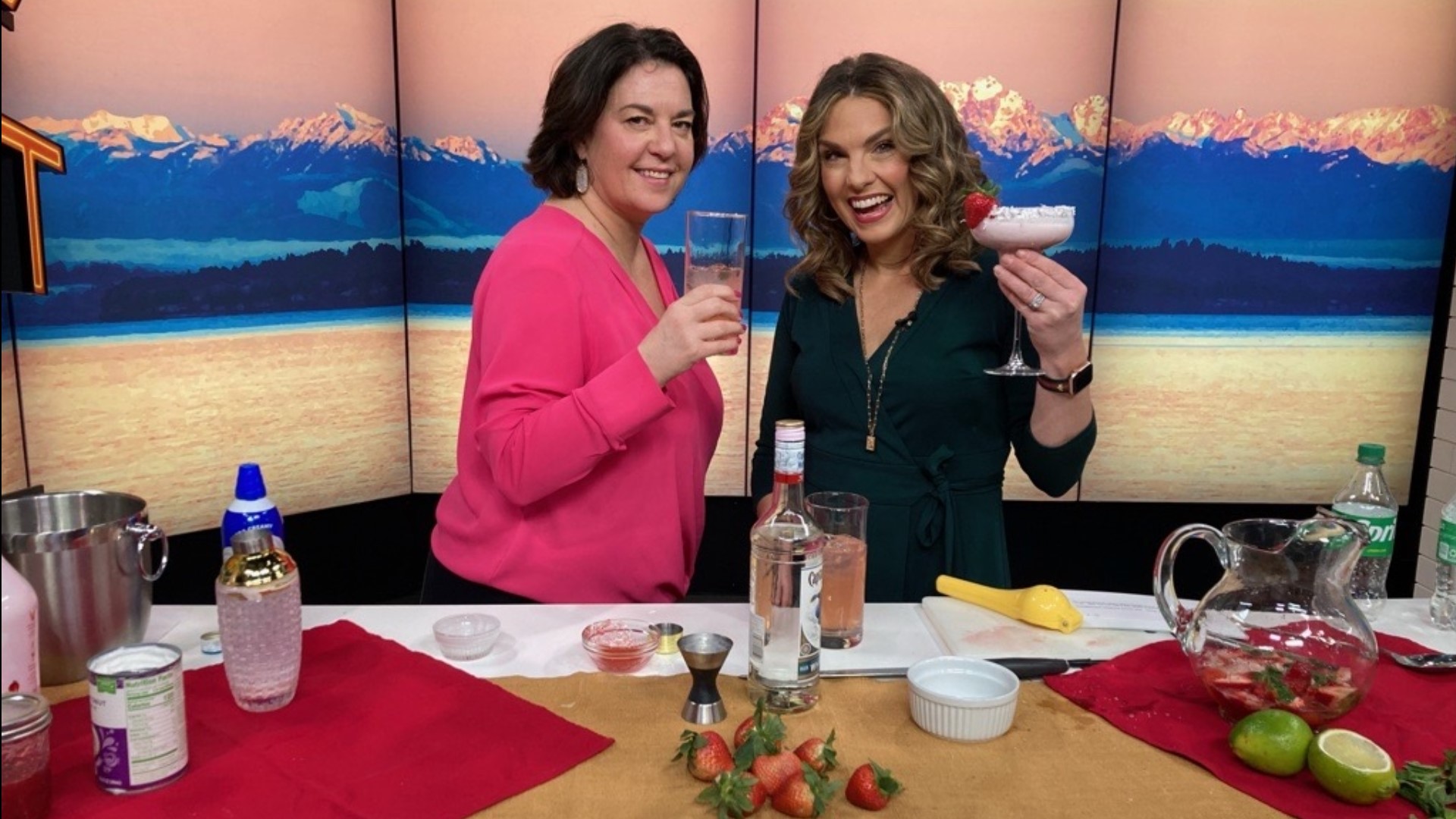 Producer Suzie Wiley demonstrates how to make a cocktail with Strawberries & Cream Baileys, plus a strawberry lime mojito mocktail! #newdaynw