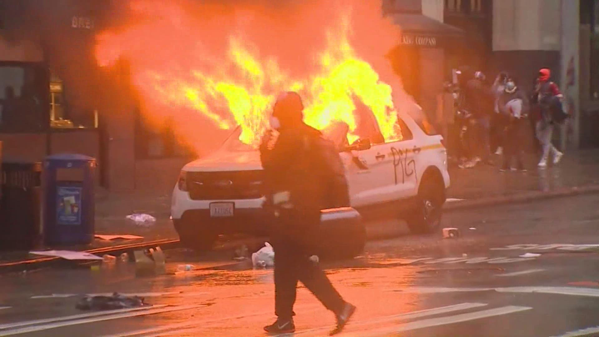 Kelly Thomas Jackson set two Seattle police cars on fire during a May 2020 protest that turned violent.