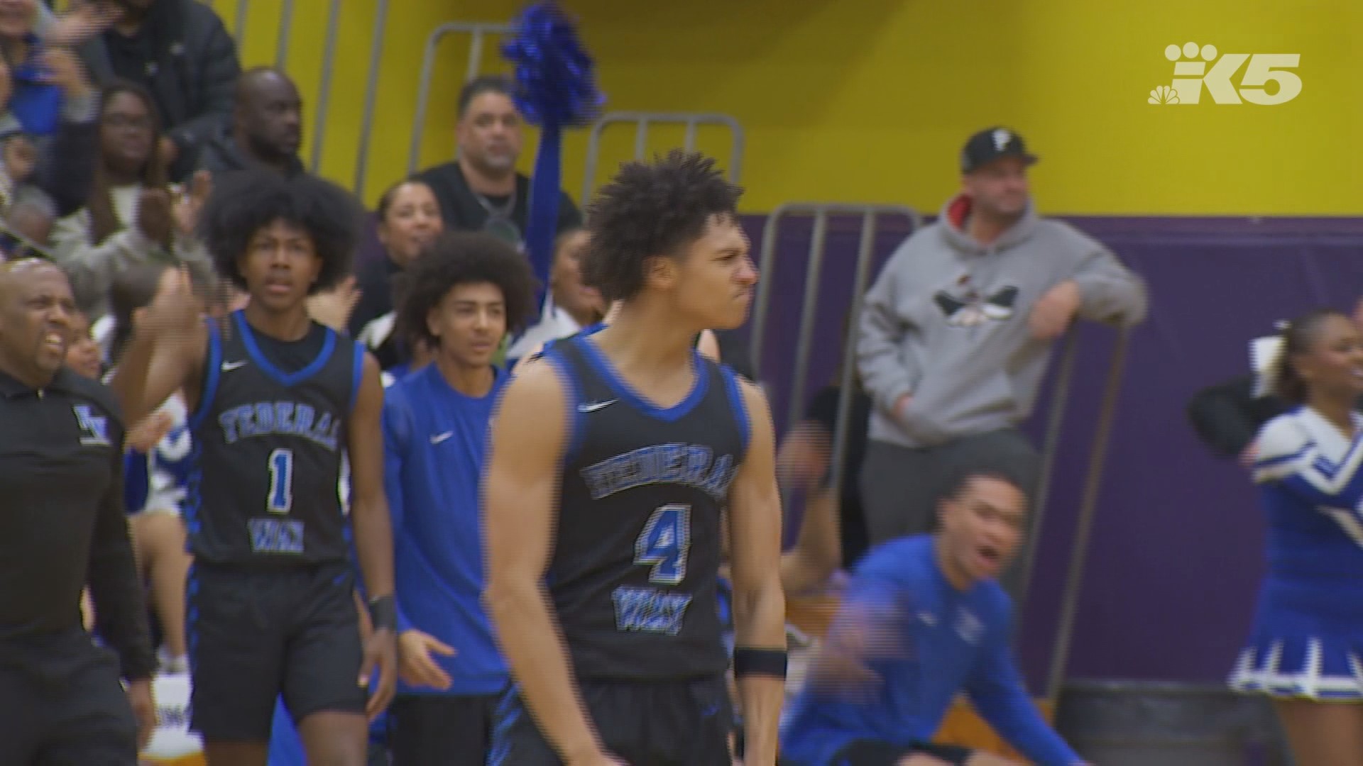 Highlights from the West Central District tournament game between Federal Way and Puyallup in boys basketball.  Federal Way wins 54-43 and advances to state.