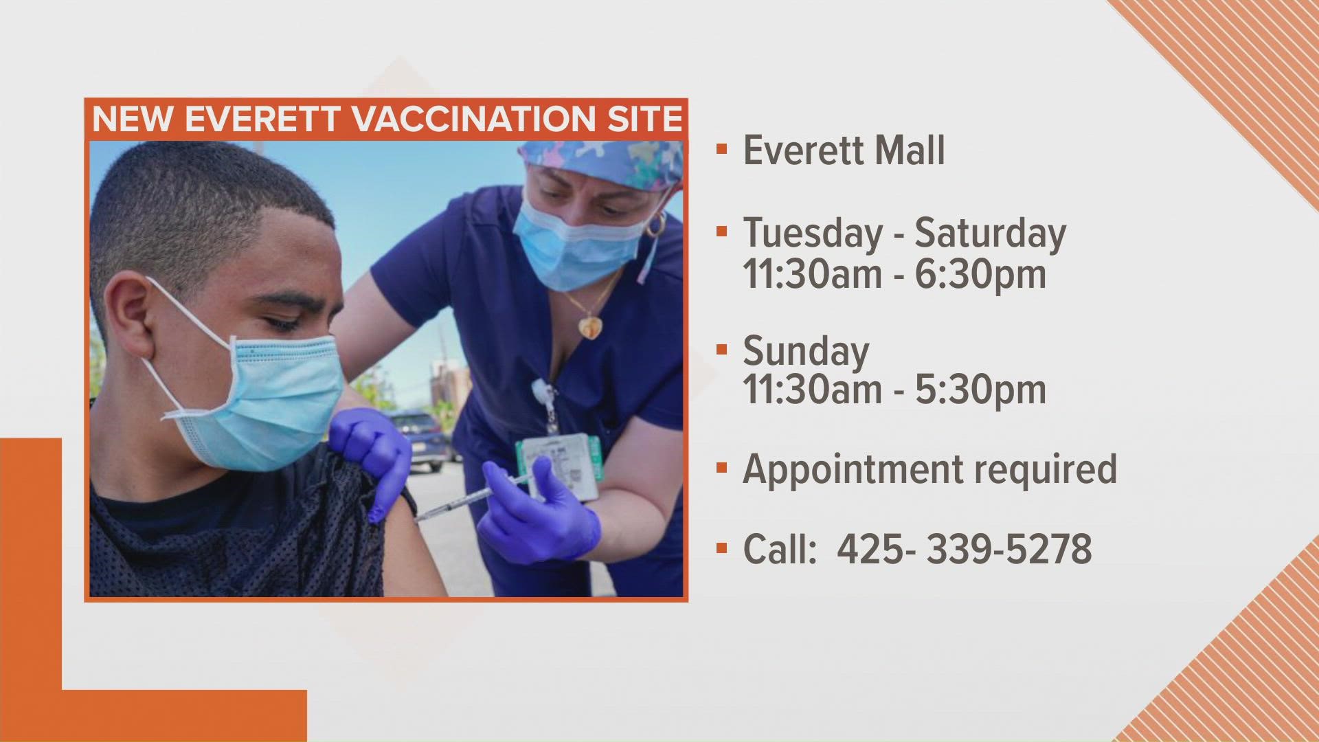 A new mass COVID vaccination site is set to open inside the former Wet Seal store in the Everett Mall
