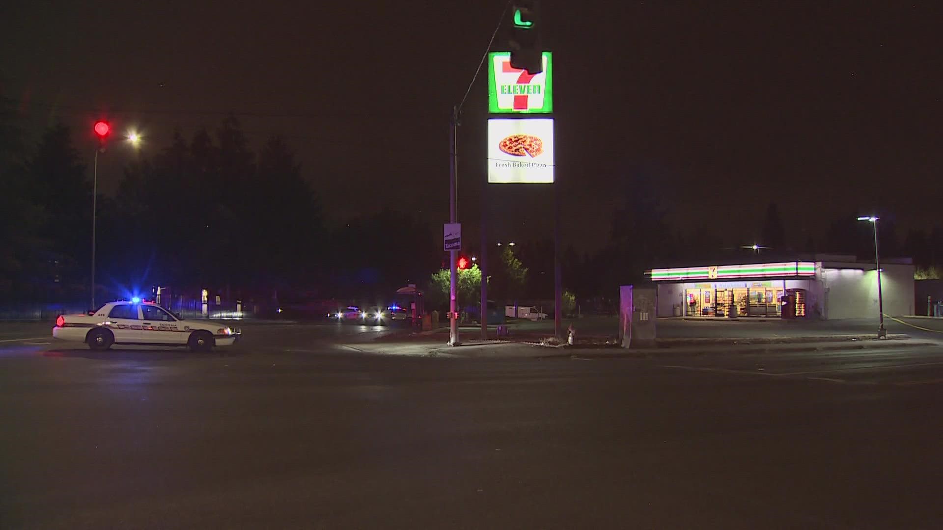 Two men were shot overnight at a 7-11 near Steele St. and 96th Ave in Tacoma