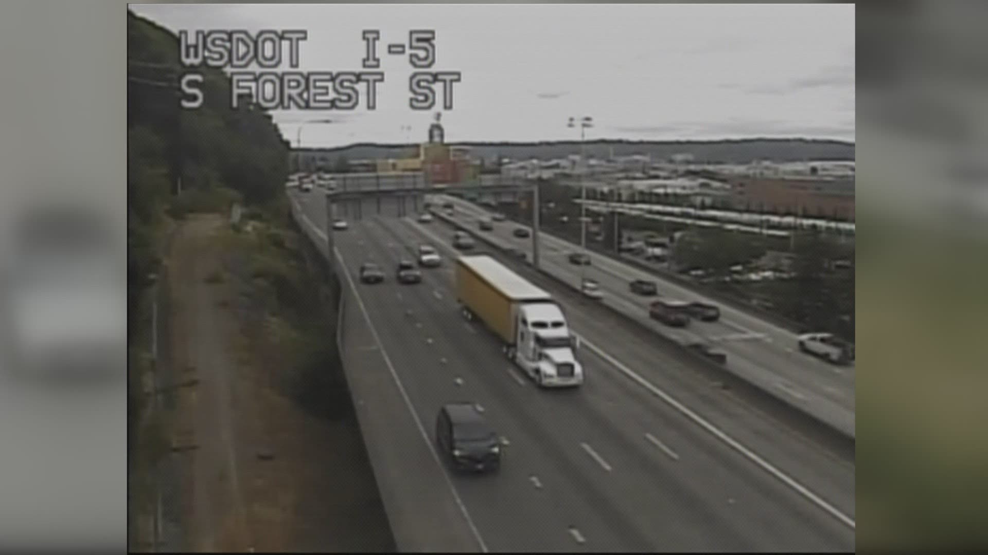 Southbound I-5 will be down to two lanes on Saturday and one lane on Sunday for construction work.