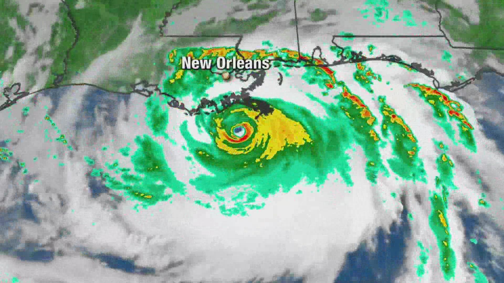 The hurricane is classified as category 4 as it nears New Orleans Sunday morning. It is expected to hit landfall later Sunday.