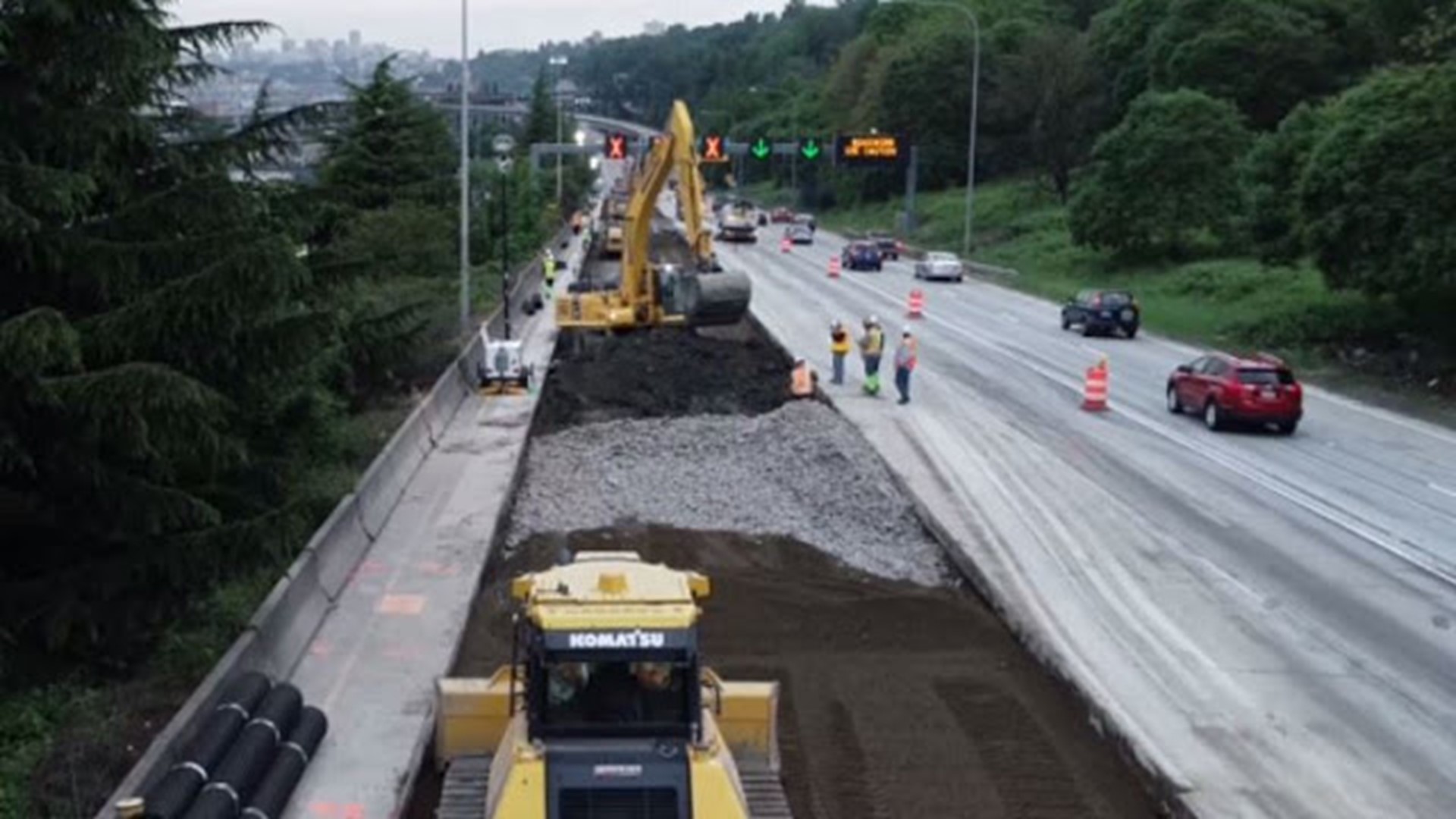 Scheduled repair work on expansion joints on I-5 in Seattle has been postponed