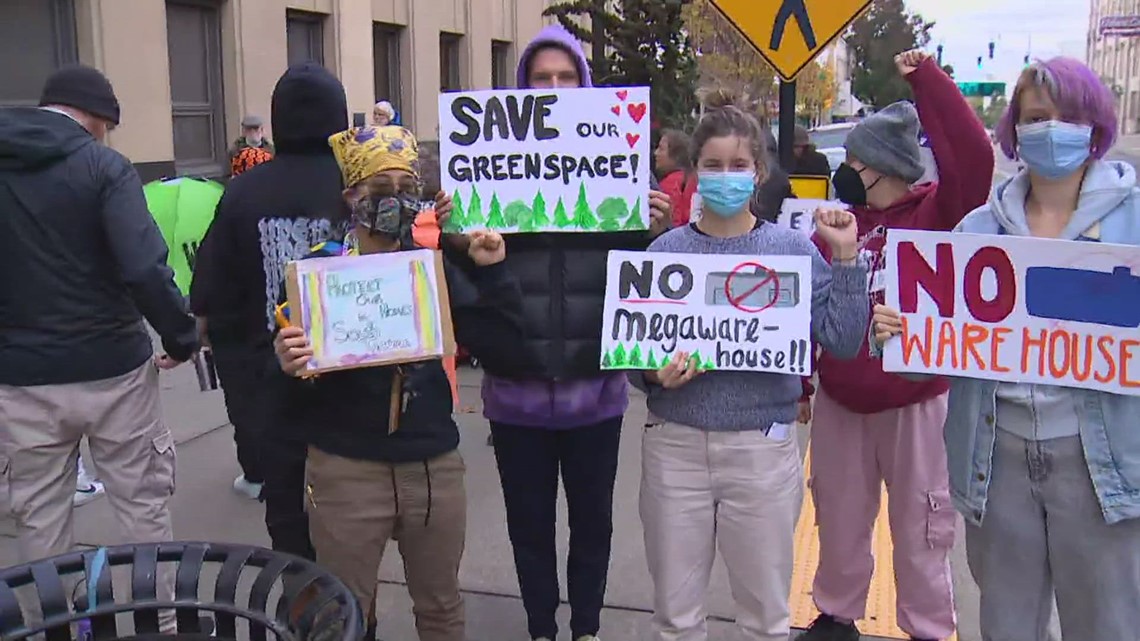 Protesters oppose the construction of mega-warehouse in south Tacoma - Vimarsana News
