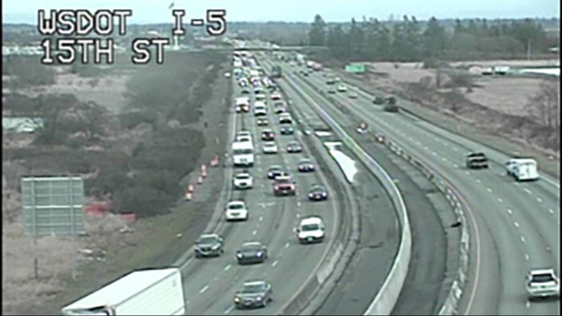 Crash blocks SB I-5 near Marine View Drive in Everett | king5.com