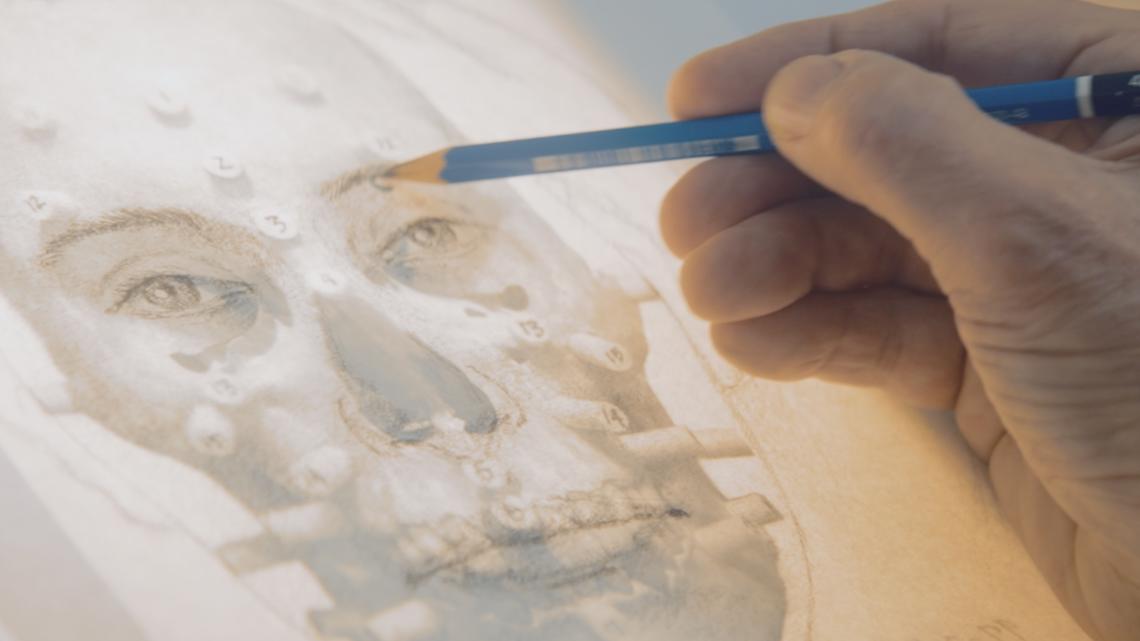 Forensic sketch artist shows process of bringing skeletal remains to ...