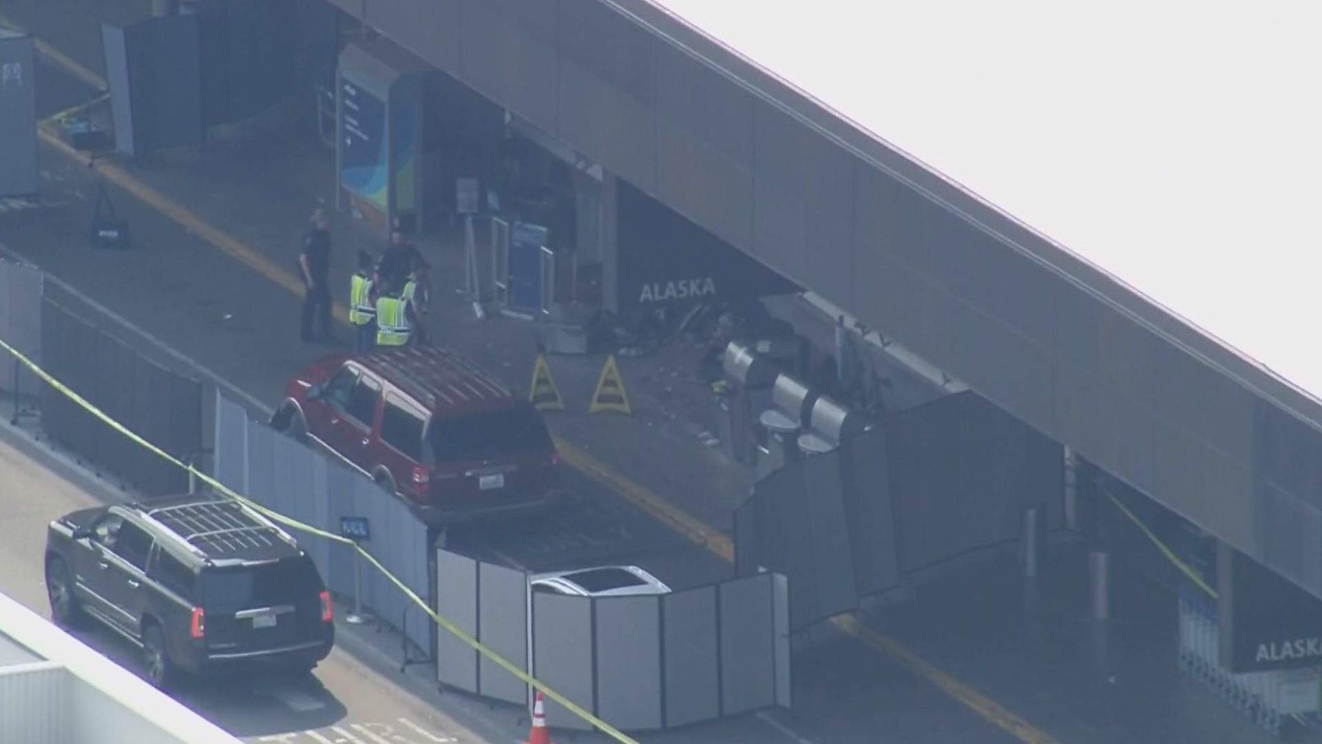 Three people were injured on May 17, 2023, when a vehicle crashed in the departure zone of Sea-Tac Airport.