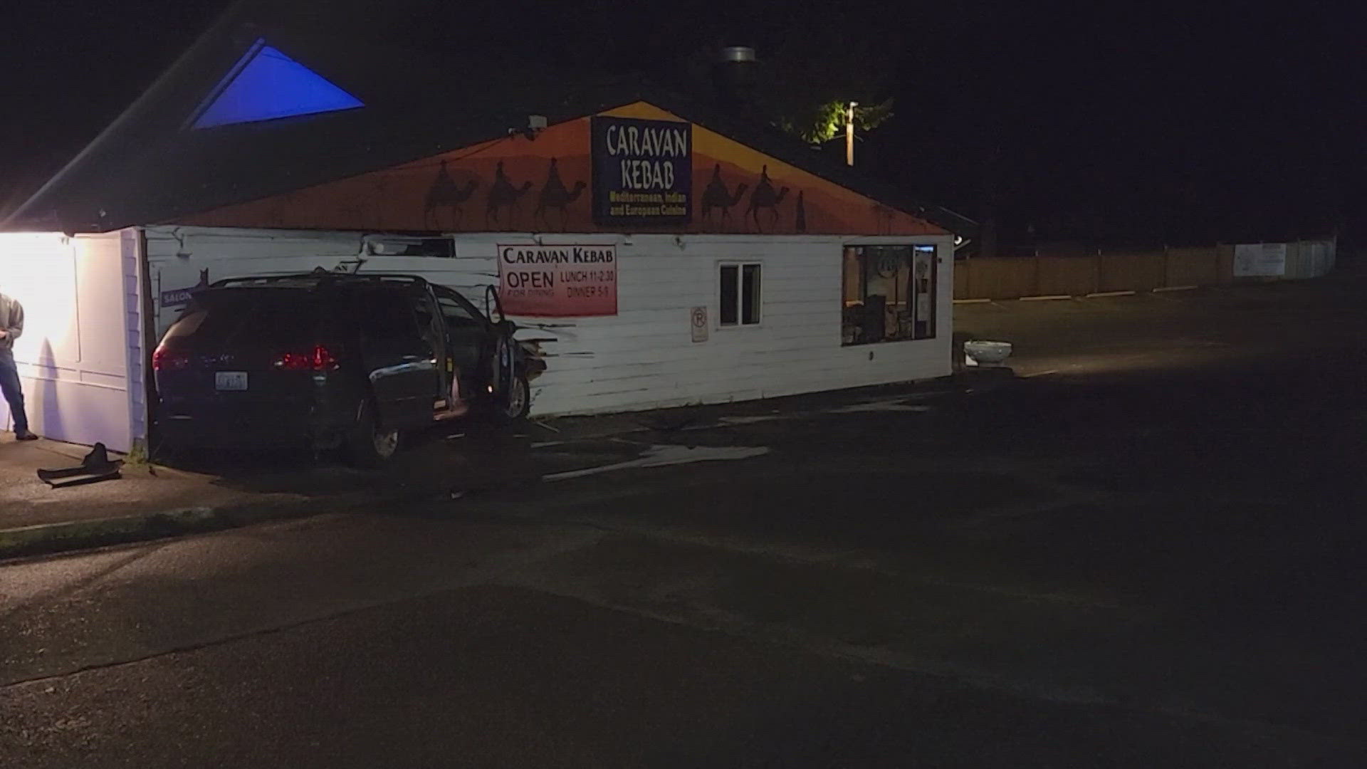 A suspected impaired driver crashed his vehicle into Firdale Village Shopping Center in Edmonds Thursday morning 