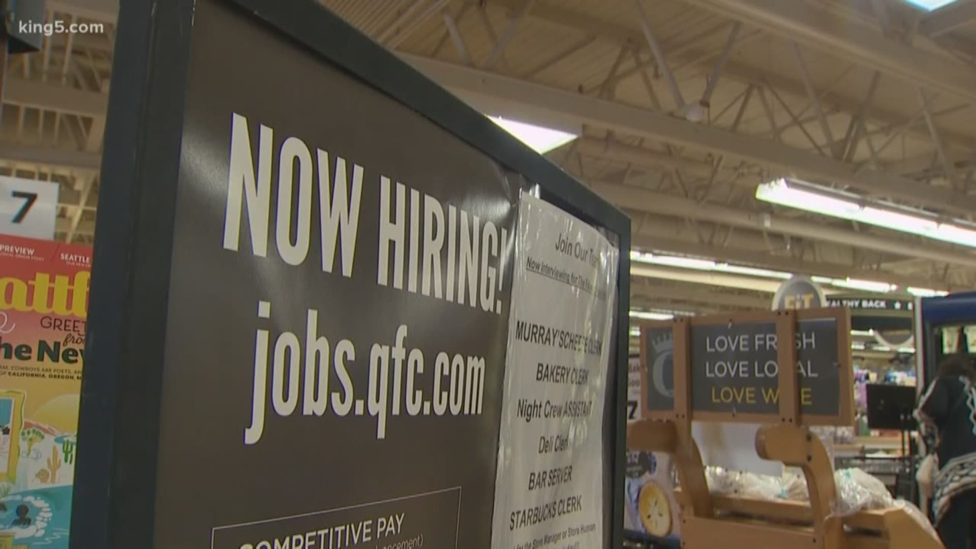 While some small businesses are struggling during the coronavirus outbreak, grocery stores like QFC are desperate for more help and hosting hiring fairs.