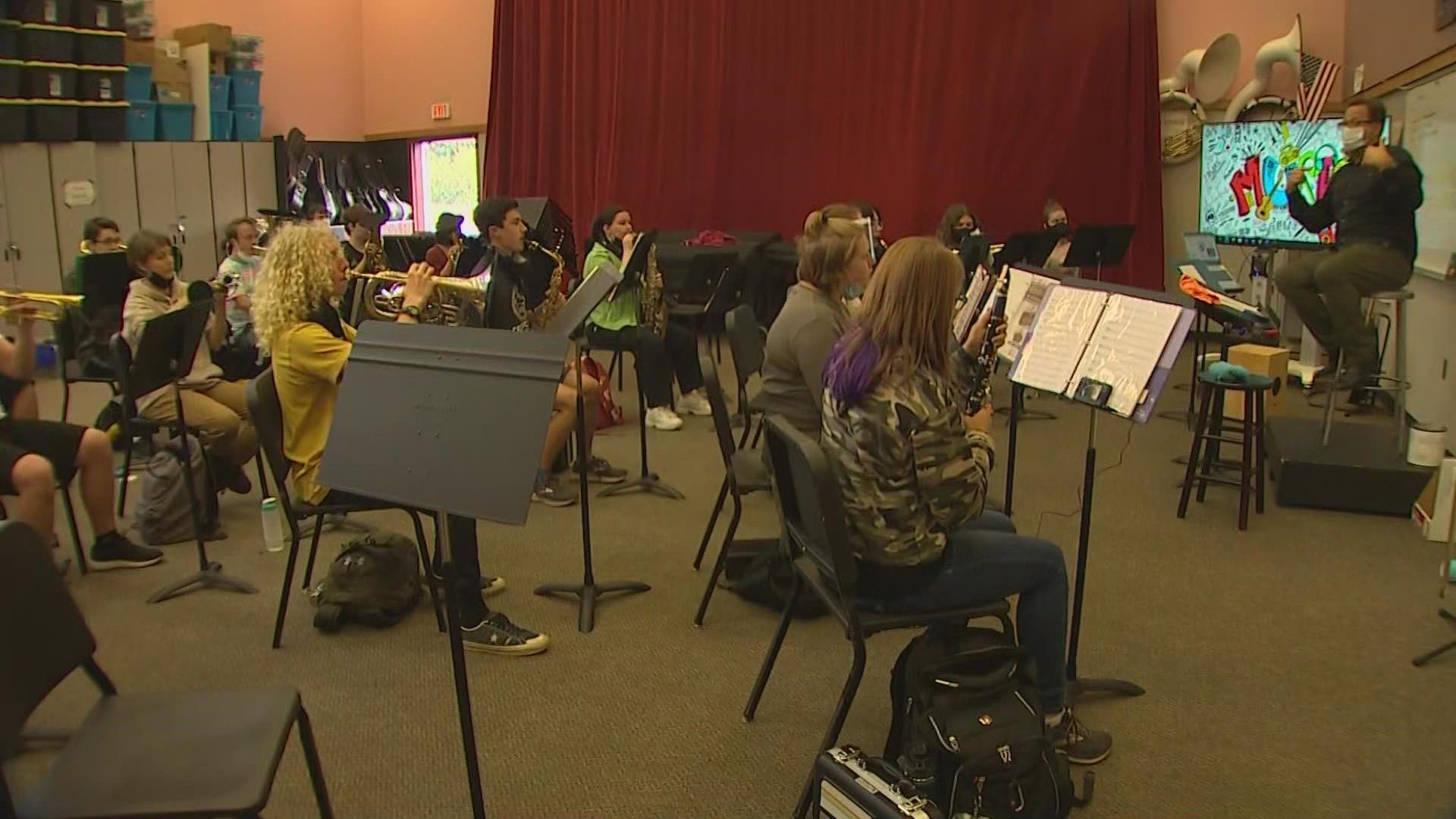Cedarcrest High School's band was once about 150 kids, however, only a third of students returned after remote learning.