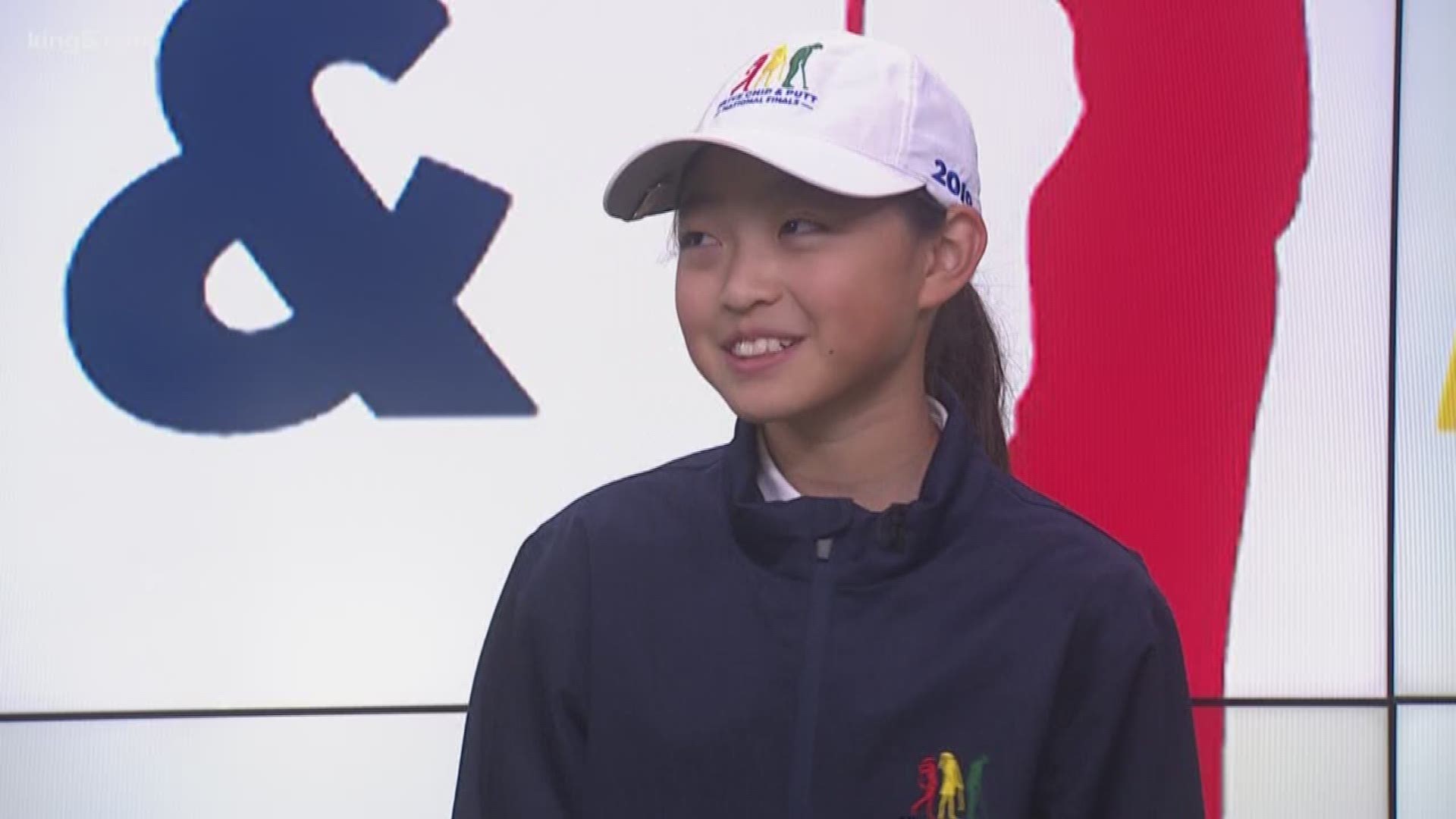 She's not even 10 years old yet and already she's a champion at Augusta. Bellevue's Angela Zhang dominated her age group at the Drive, Chip & Putt competition at the Masters. She came to the KING 5 studio to show Jake Whittenberg and Mimi Jung her talent.