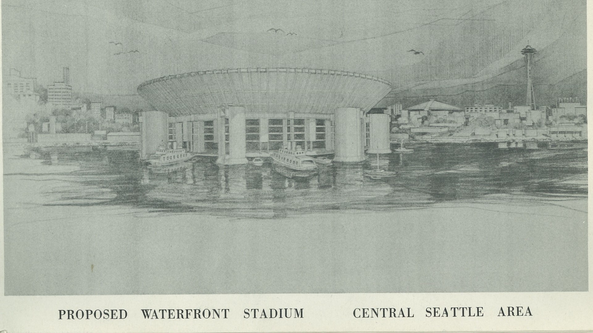 Seattle saw a lot of success with the Space Needle's debut at the 1962 Seattle World's Fair. So, they wanted to go bigger. Bolder. They wanted...a floating stadium?