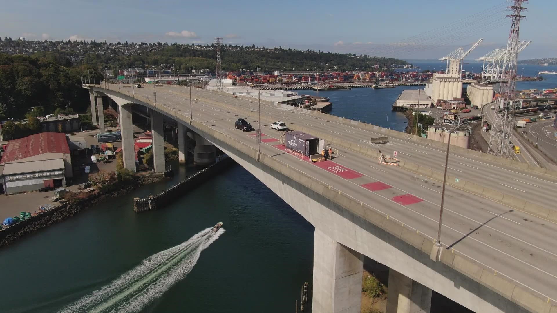 Crews have added 10 miles of steel wiring to stop cracks in the West Seattle Bridge.