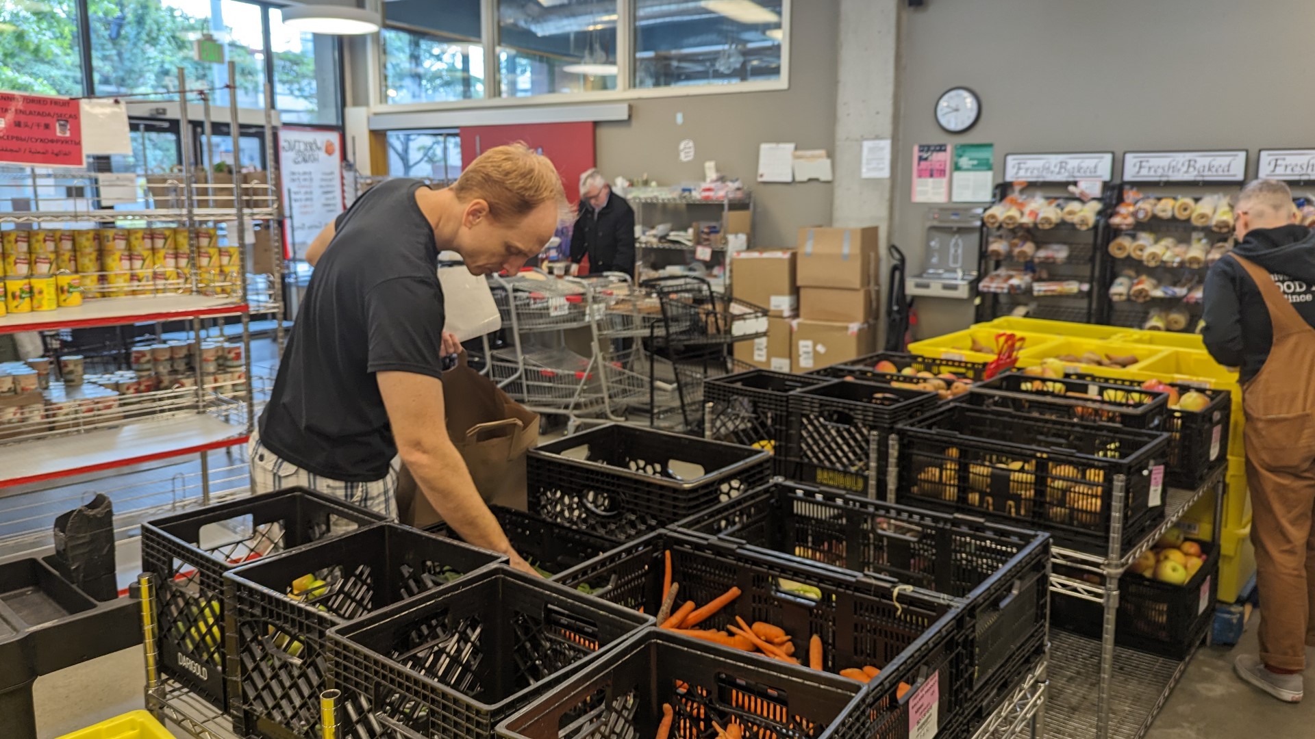 Seattle Seahawks players and volunteers were on hand Saturday to help out and encourage the public to support their community.