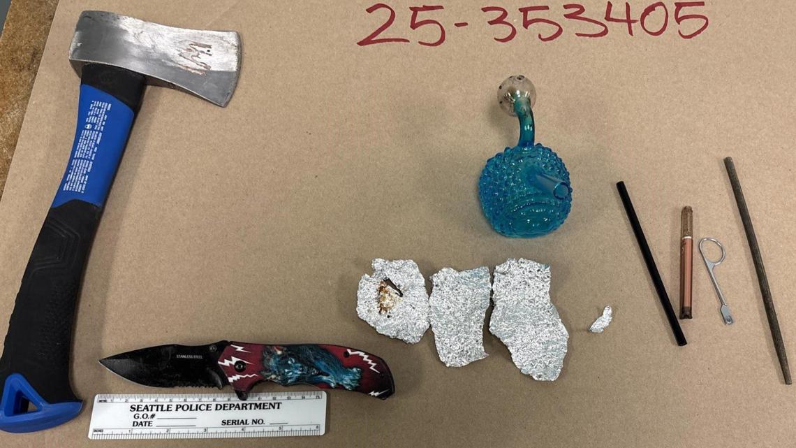 Man with hatchet, drugs arrested in downtown Seattle