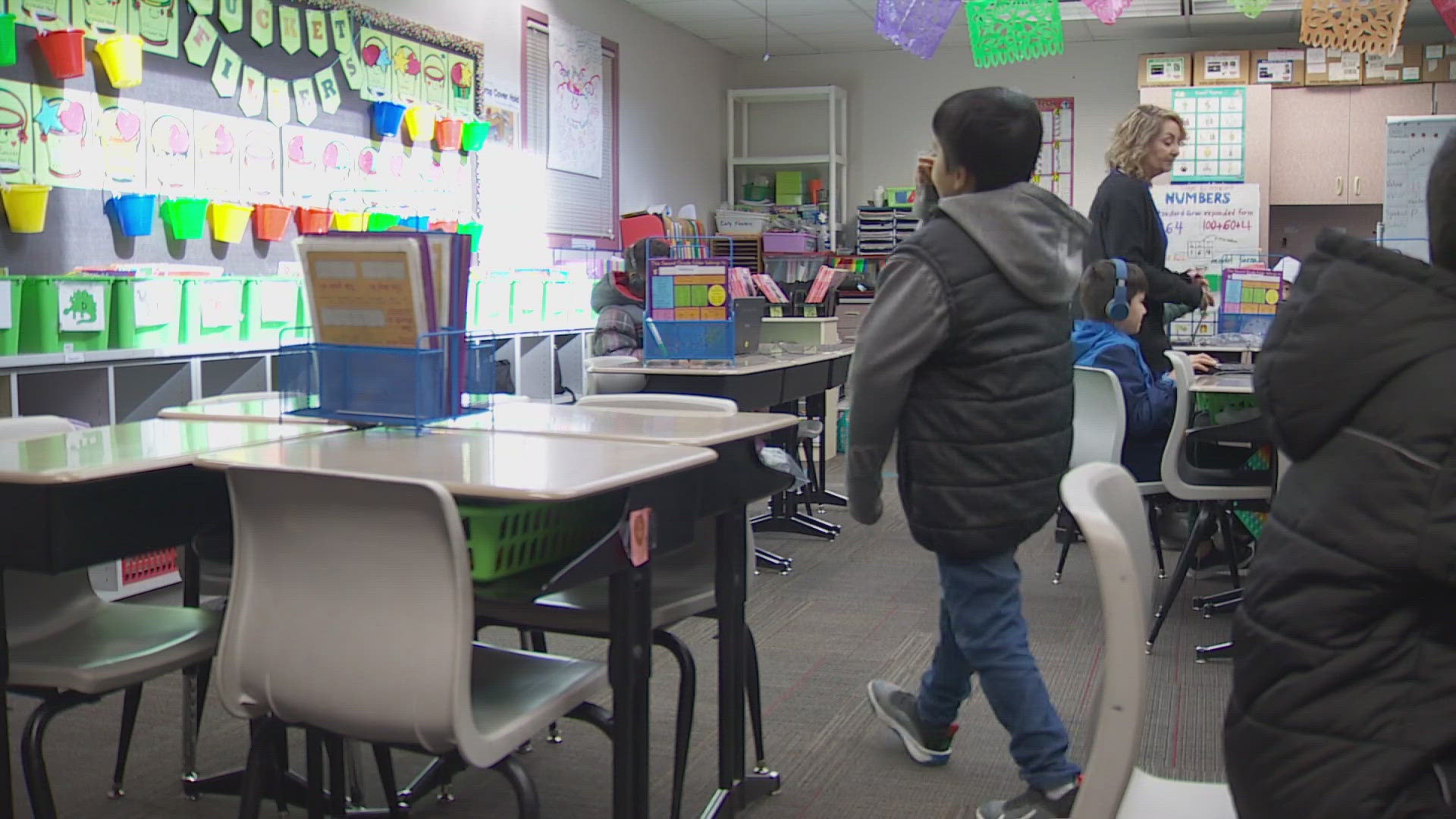 Student aid is linked to enrollment, but hundreds of new students in Tukwila arrived after budgets were set. An elementary school shares its approach with KING 5.