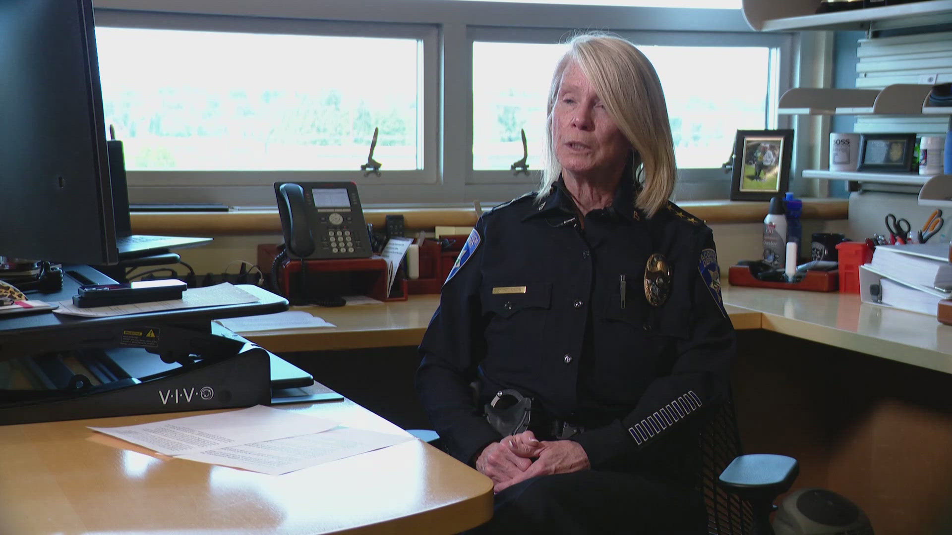 Interim Chief Jackson was appointed to the position in February and hopes to stay in it permanently.