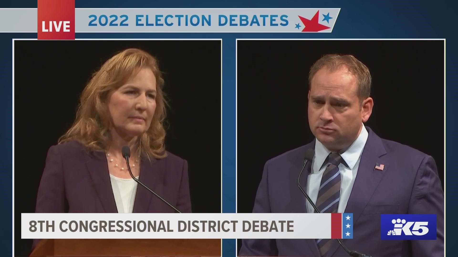 The 8th Congressional District candidates debated Oct. 28, 2022, ahead of the 2022 Washington state general election.