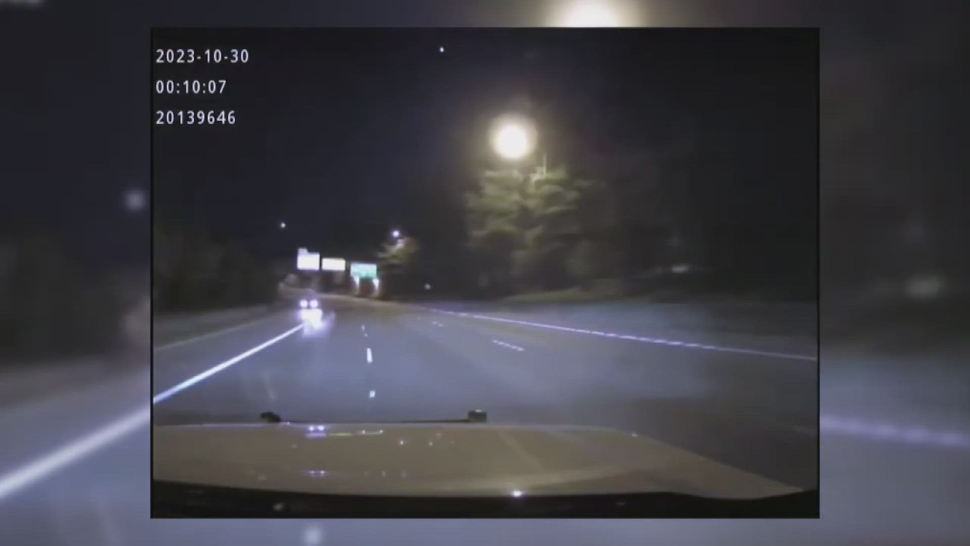 New dashcam footage from a Washington State Trooper shows a wrong way driver narrowly missing her cruiser on I-90, minutes before killing two people